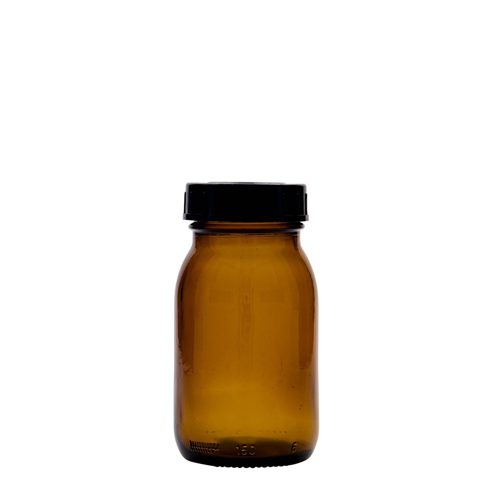 150 ml steklenica z širokim vratom, rjava, odprtina: DIN 45