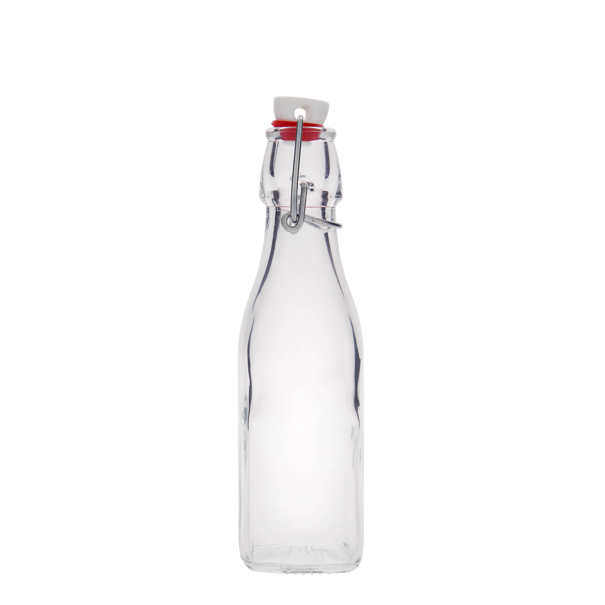 250 ml steklena steklenica 'Swing, kvadratna, odprtina: s sponko za zapiranje