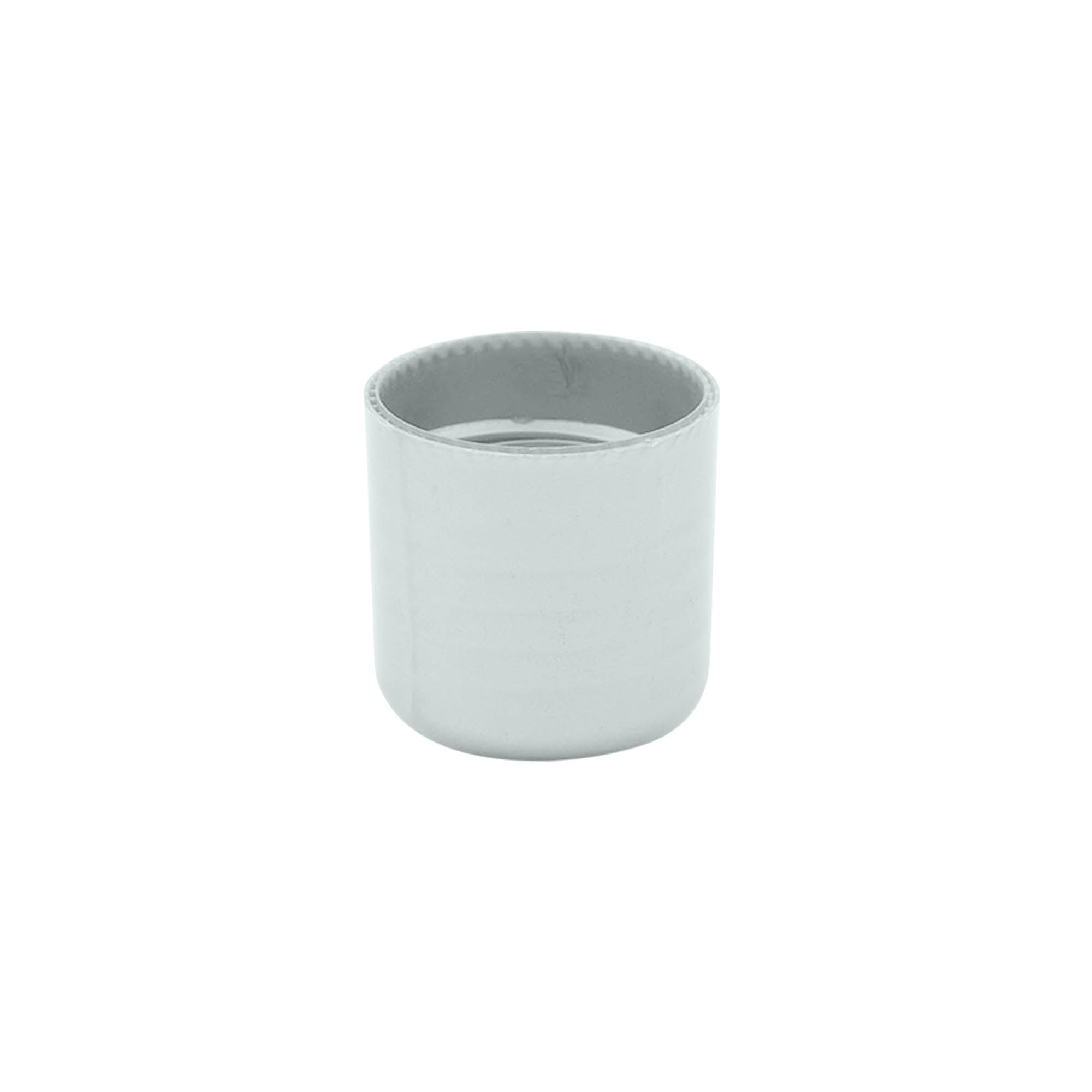 Zaporna kapa z vstavkom za brizgo, PP-plastika, srebrna, za odprtino: 24/410 Zaporna kapa z vstavkom za brizgo, PP-plastika, srebrna, za odprtino: 24/410