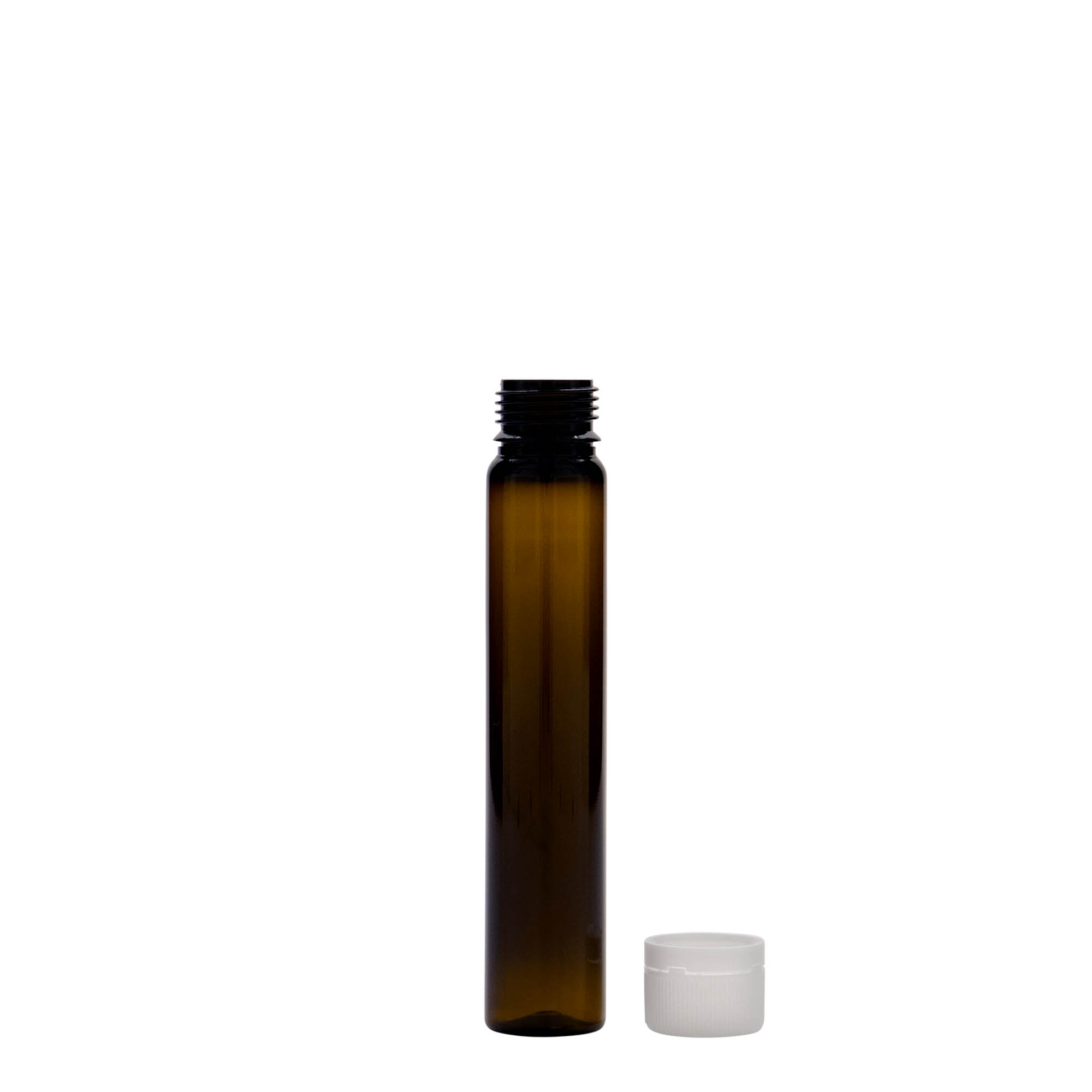 25 ml PET-cev, plastika, rjava, odprtina: navojni pokrovček 25 ml PET-cev, plastika, rjava, odprtina: navojni pokrovček