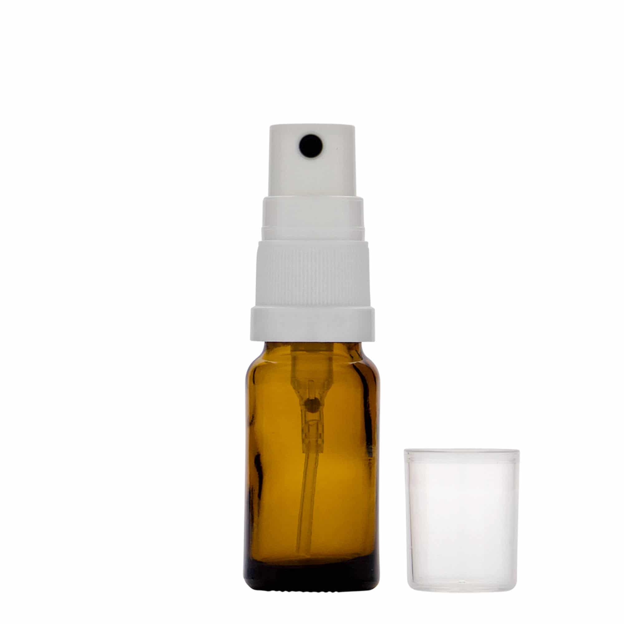 10 ml steklenička z razpršilom, medicinska, steklo, rjava, odprtina: DIN 18