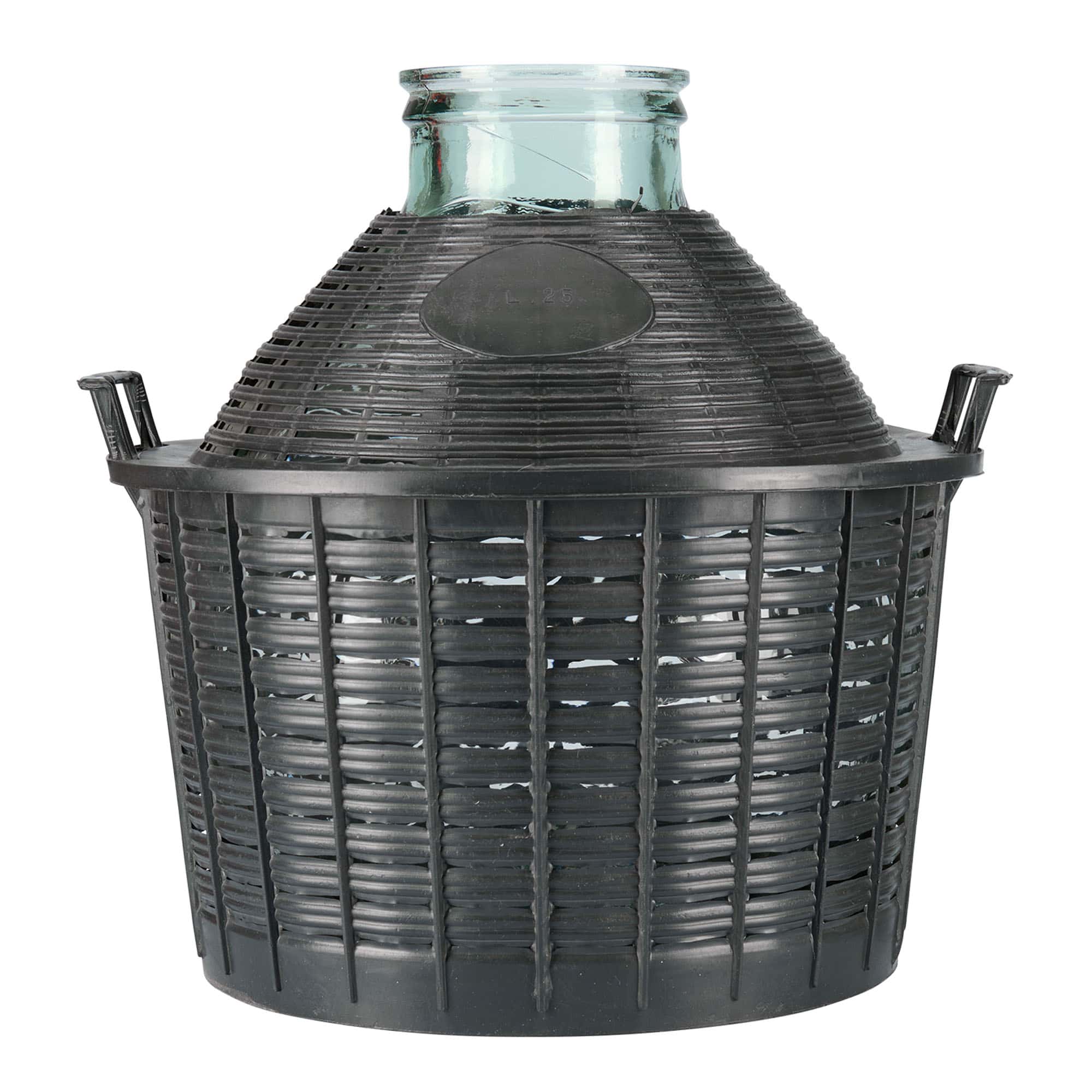 25 l balonska steklenica širokega grla, steklo, odprtina: pokrov s pritisnim robom