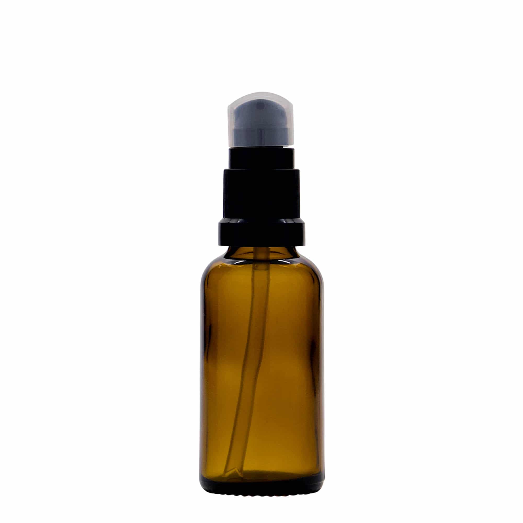 30 ml steklenica za zdravila s črpalko za losjon, steklo, rjava, ustje: DIN 18 30 ml steklenica za zdravila s črpalko za losjon, steklo, rjava, ustje: DIN 18