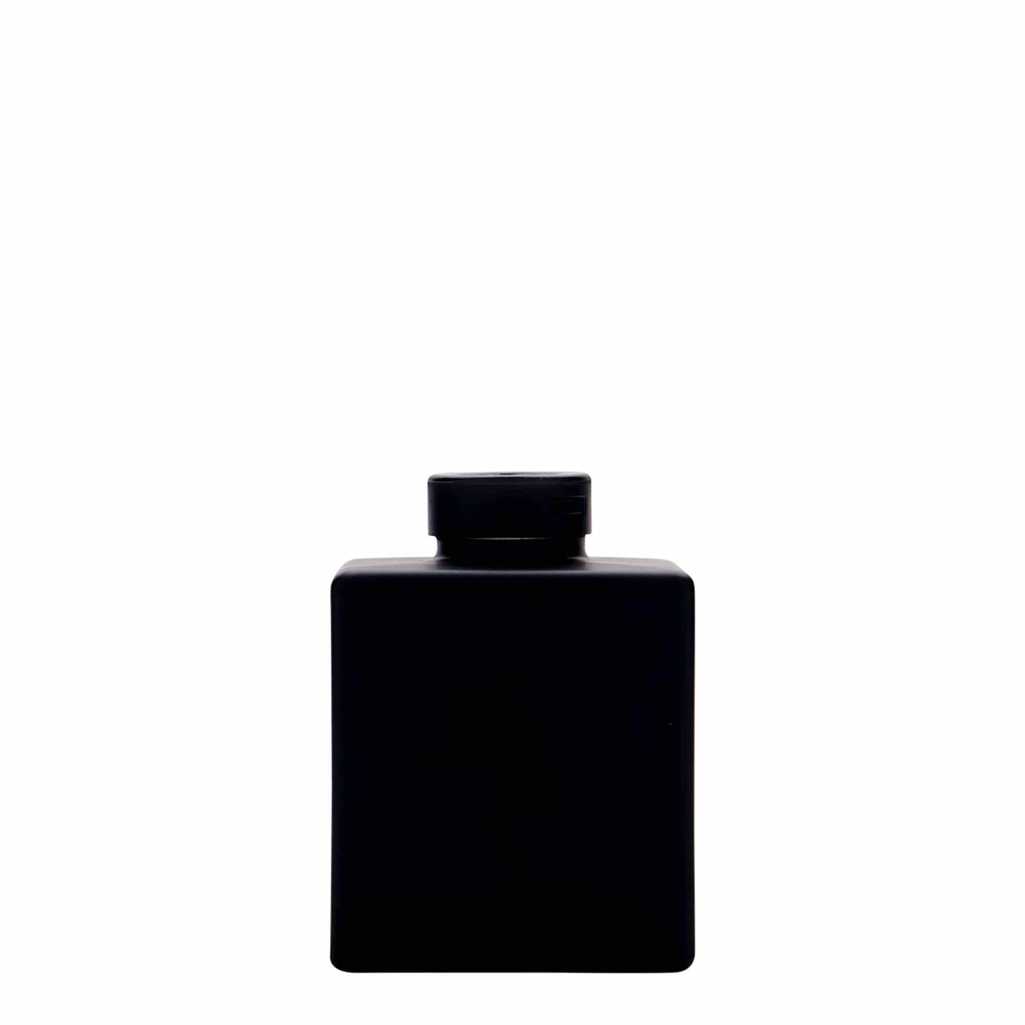 100 ml steklena steklenica »Cube«, kvadratna, črna, ustje: pluta 100 ml steklena steklenica »Cube«, kvadratna, črna, ustje: pluta