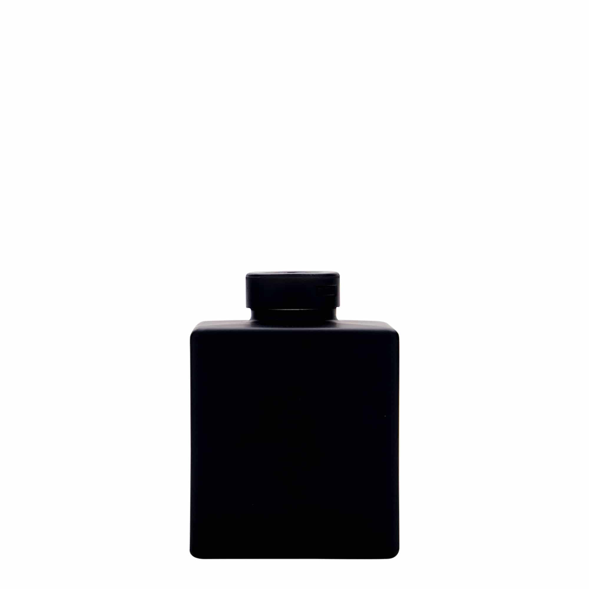100 ml steklenička 'Cube', kvadratna, črna, odprtina: pluta
