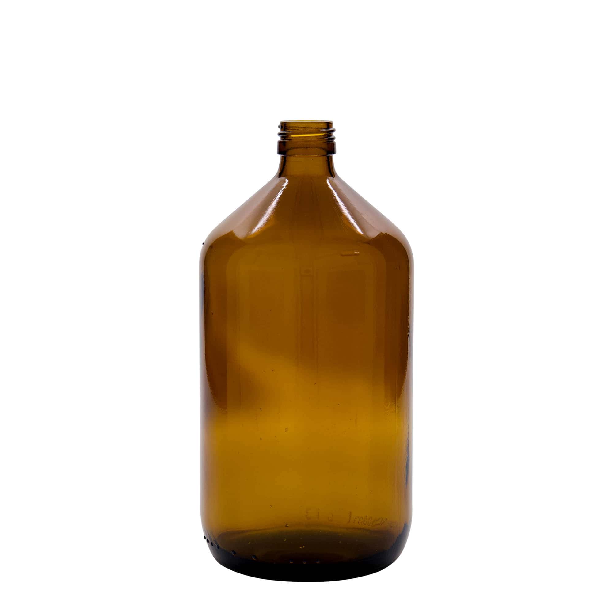 1.000 ml medicinska steklenica, rjava, steklo, odprtina: PP 28