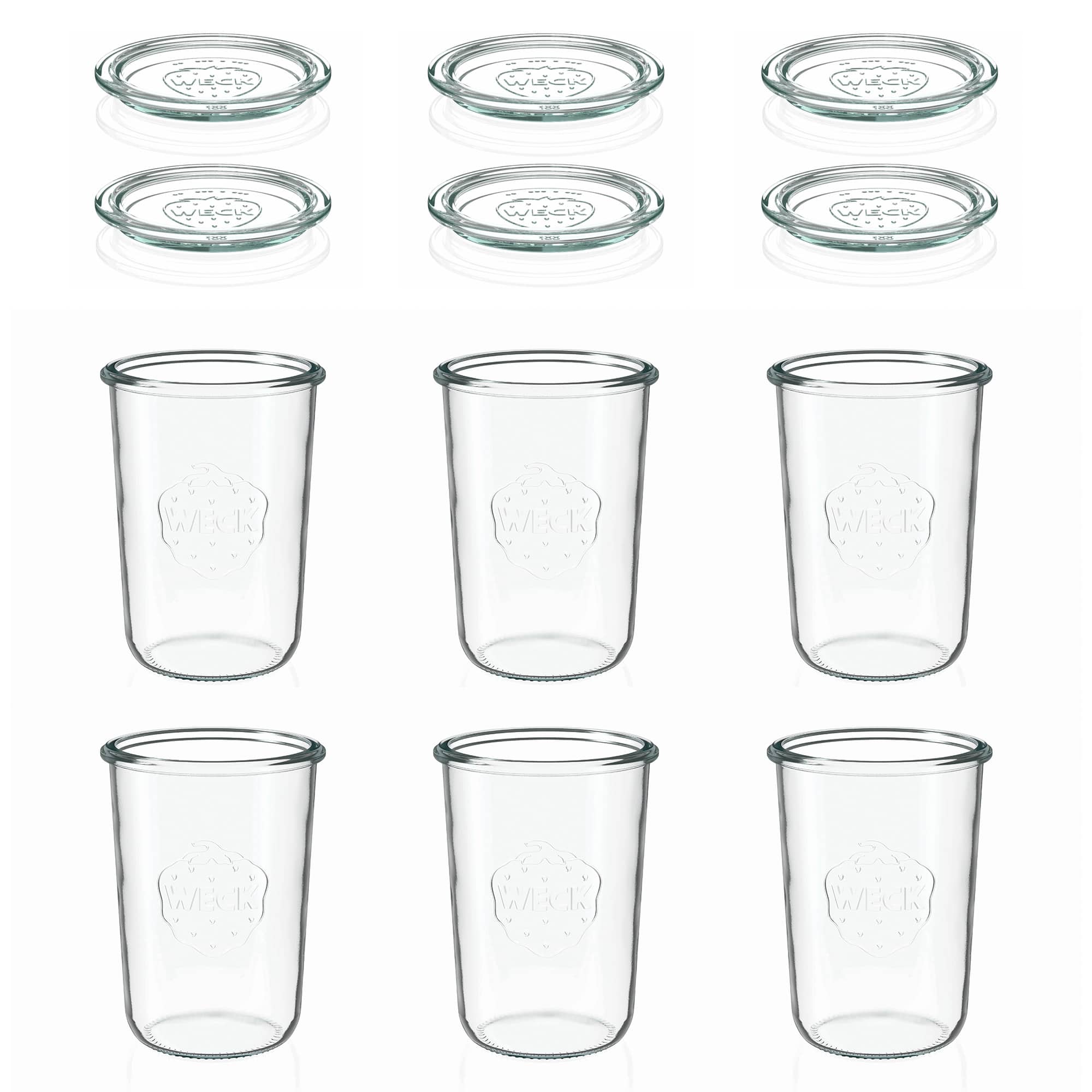 6x 850 ml WECK kozarec za vlaganje s steklenim pokrovom RR 100