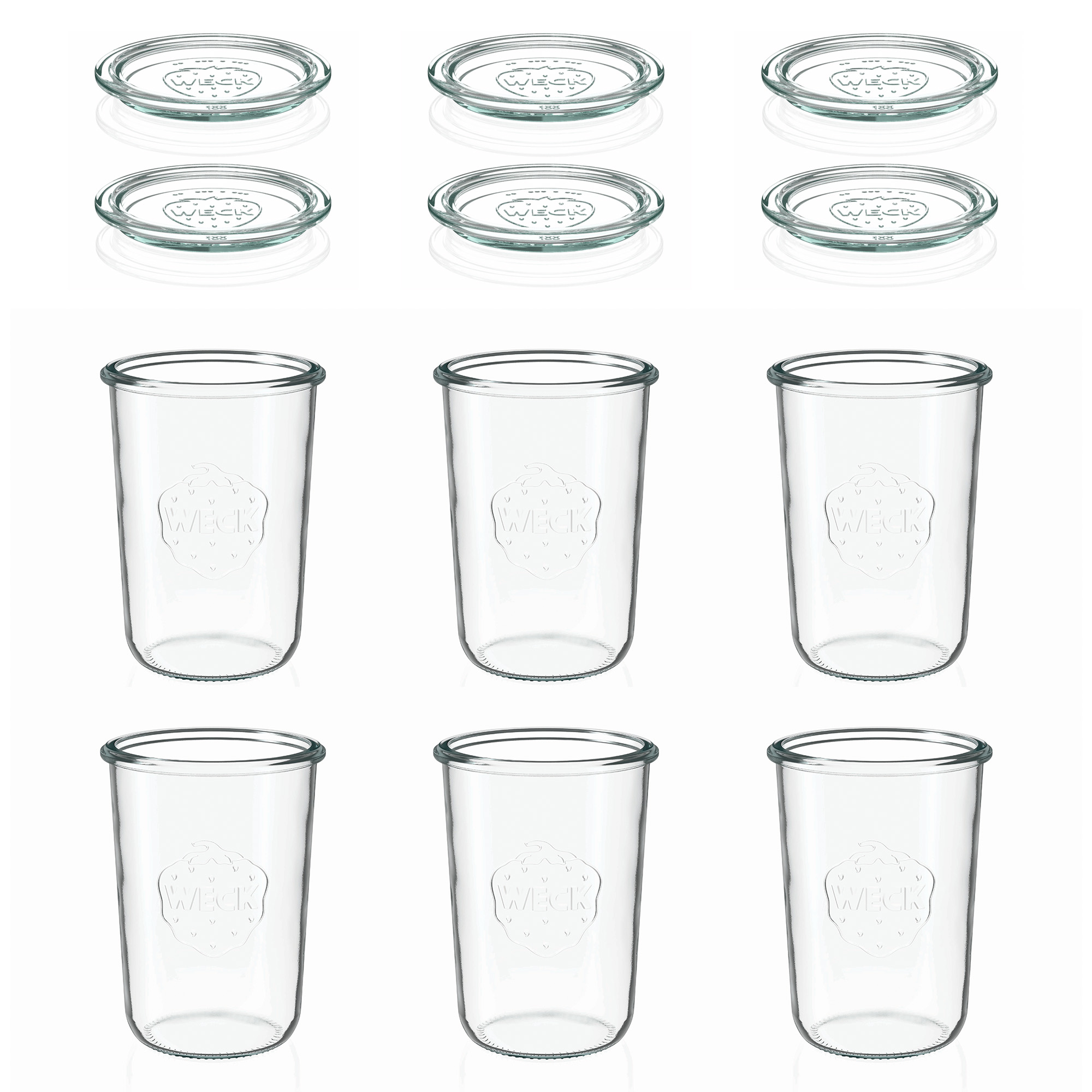 6x 850 ml WECK kozarec za vlaganje s steklenim pokrovom RR 100
