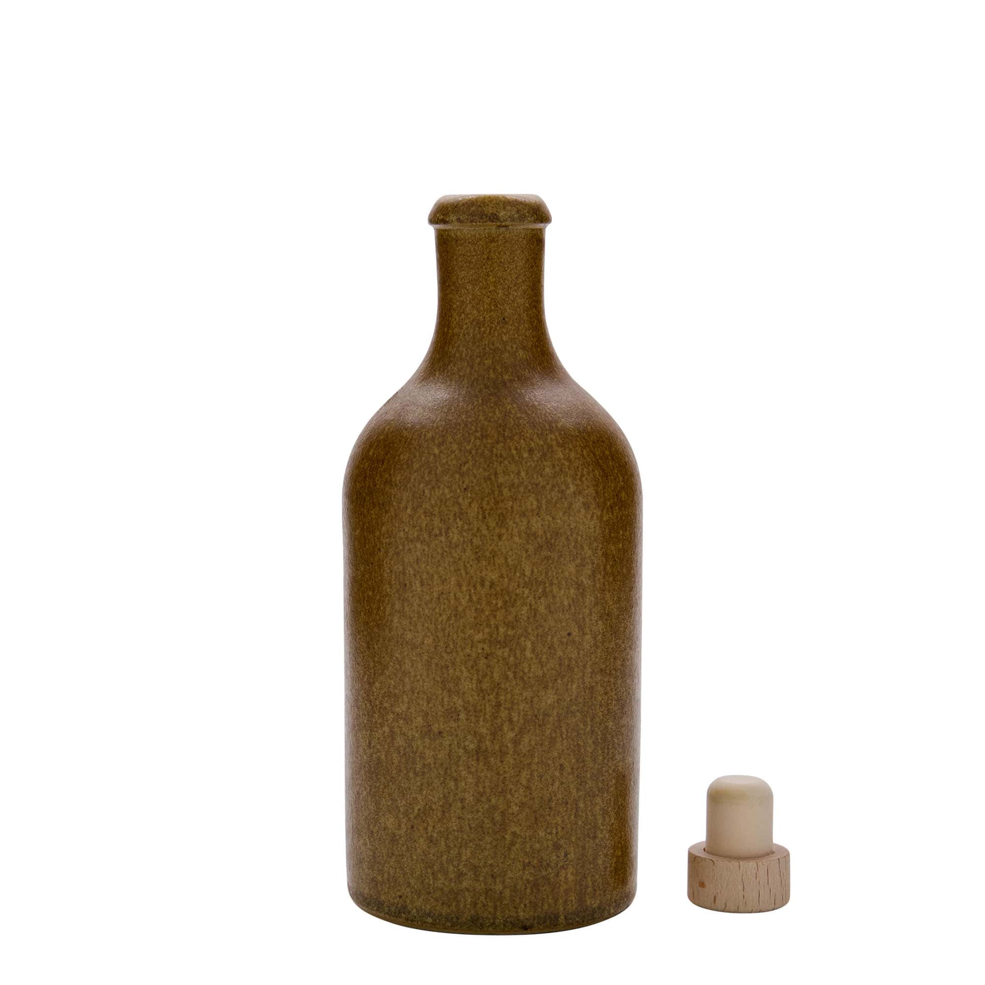 500 ml glineni vrč, kamenina, rjavo-kristalen, odprtina: pluta