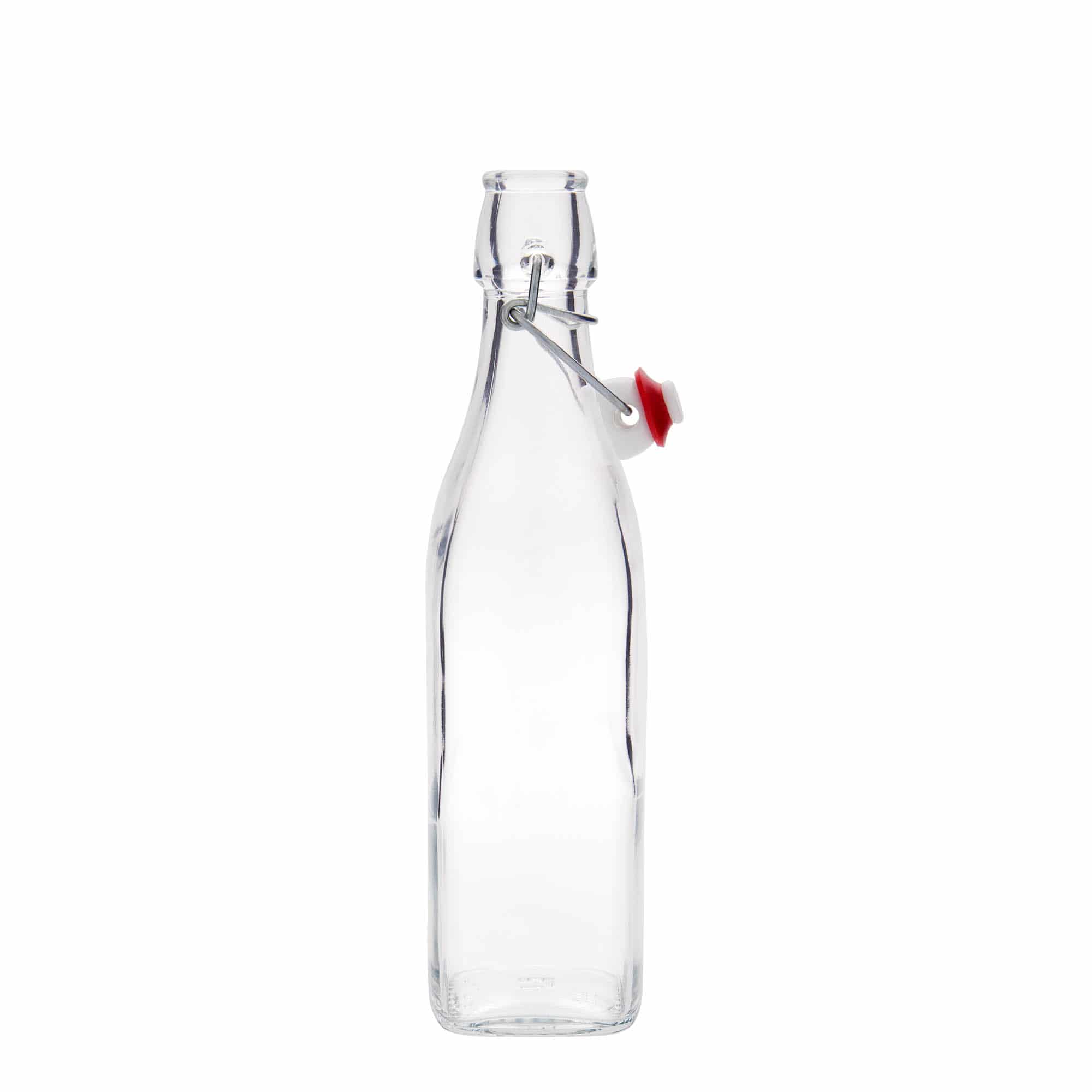 500 ml steklena steklenica »Swing«, kvadratna, ustje: zamašek s tesnilom