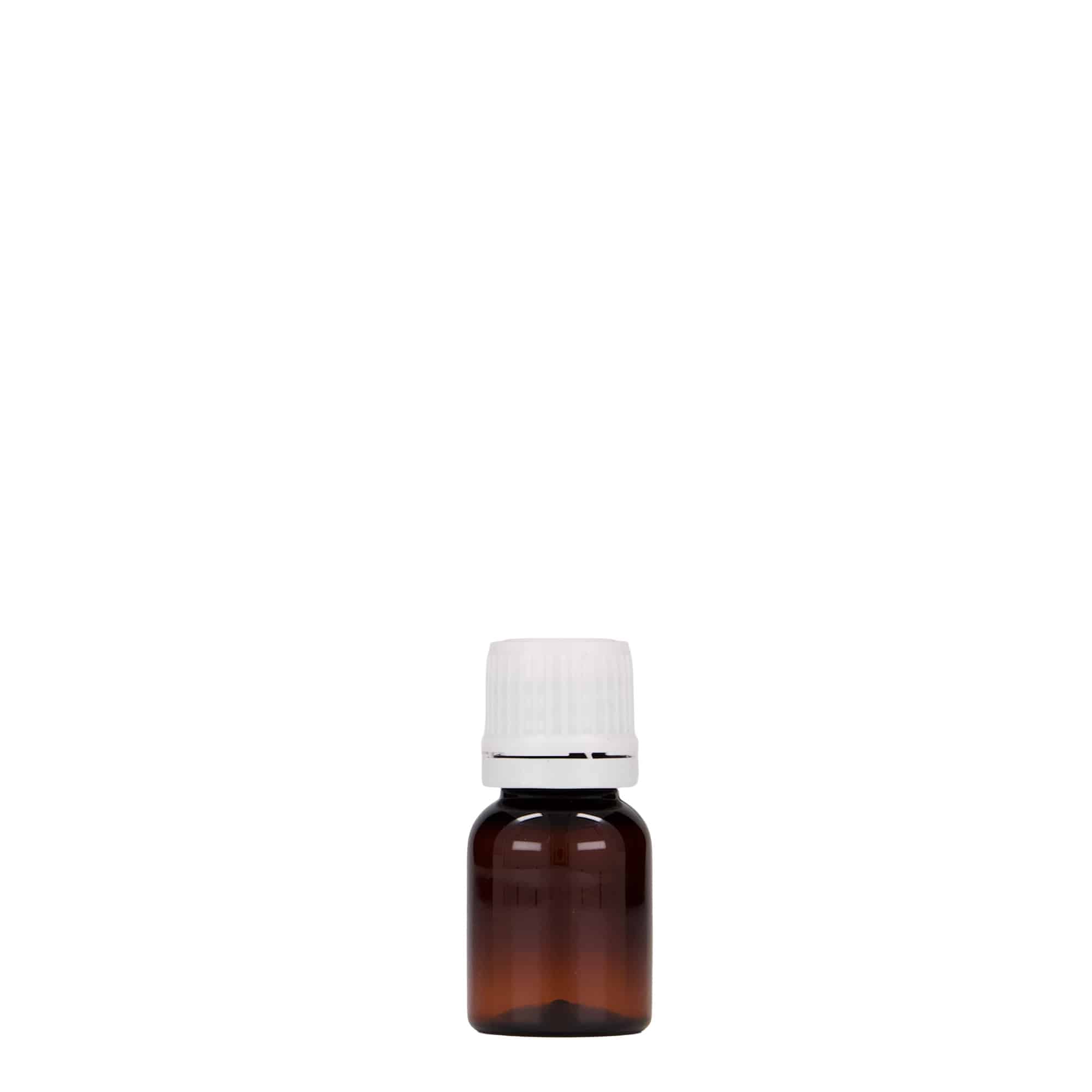 10 ml steklenica za zdravila PET »Easy Living«, rjava, plastika, ustje: DIN 18