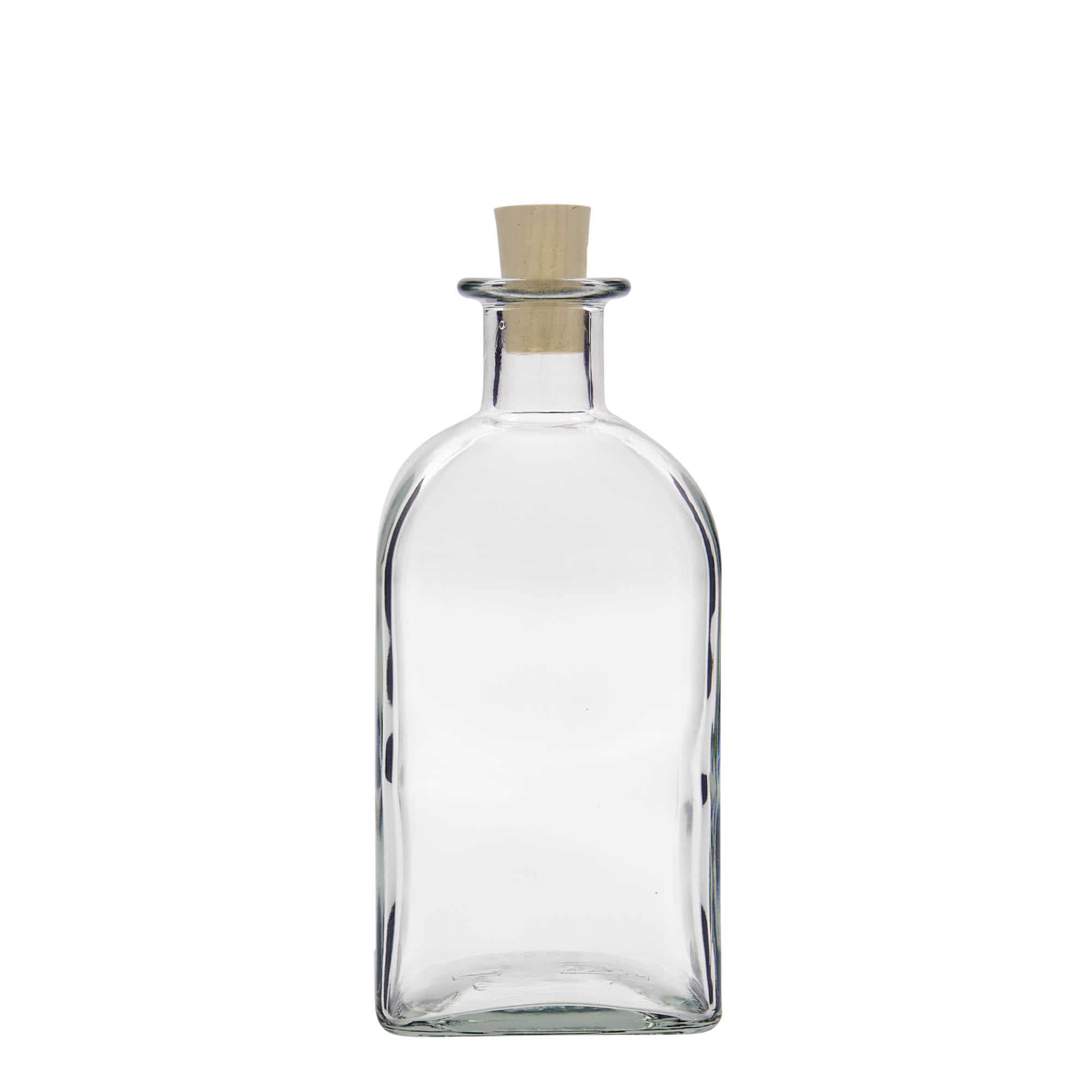 500 ml lekarniška steklenica Carré, kvadratna, ustje: pluta