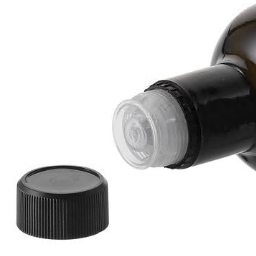 Originalno zapiralo DOP z izlivnikom, plastika PE, črna