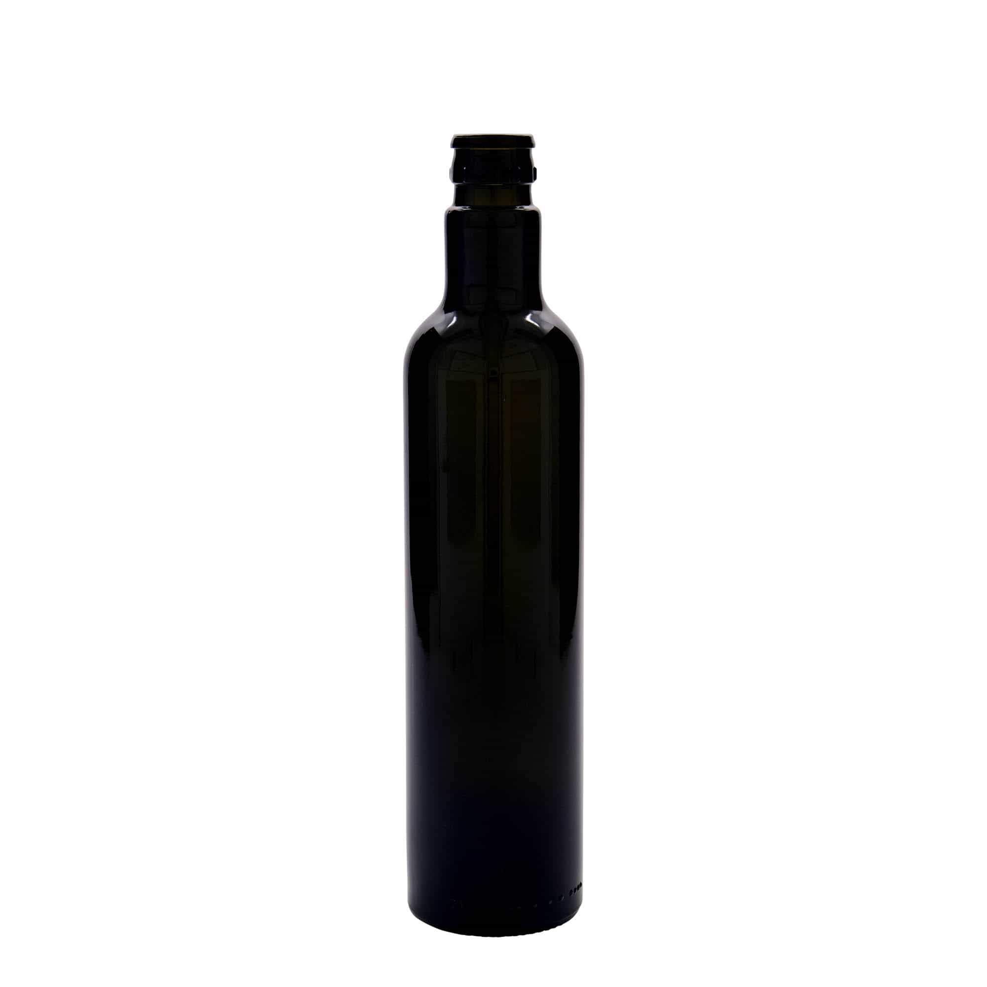 500 ml steklenica za kis/olje »Willy New«, steklo, antično zelena, ustje: DOP 500 ml steklenica za kis/olje »Willy New«, steklo, antično zelena, ustje: DOP
