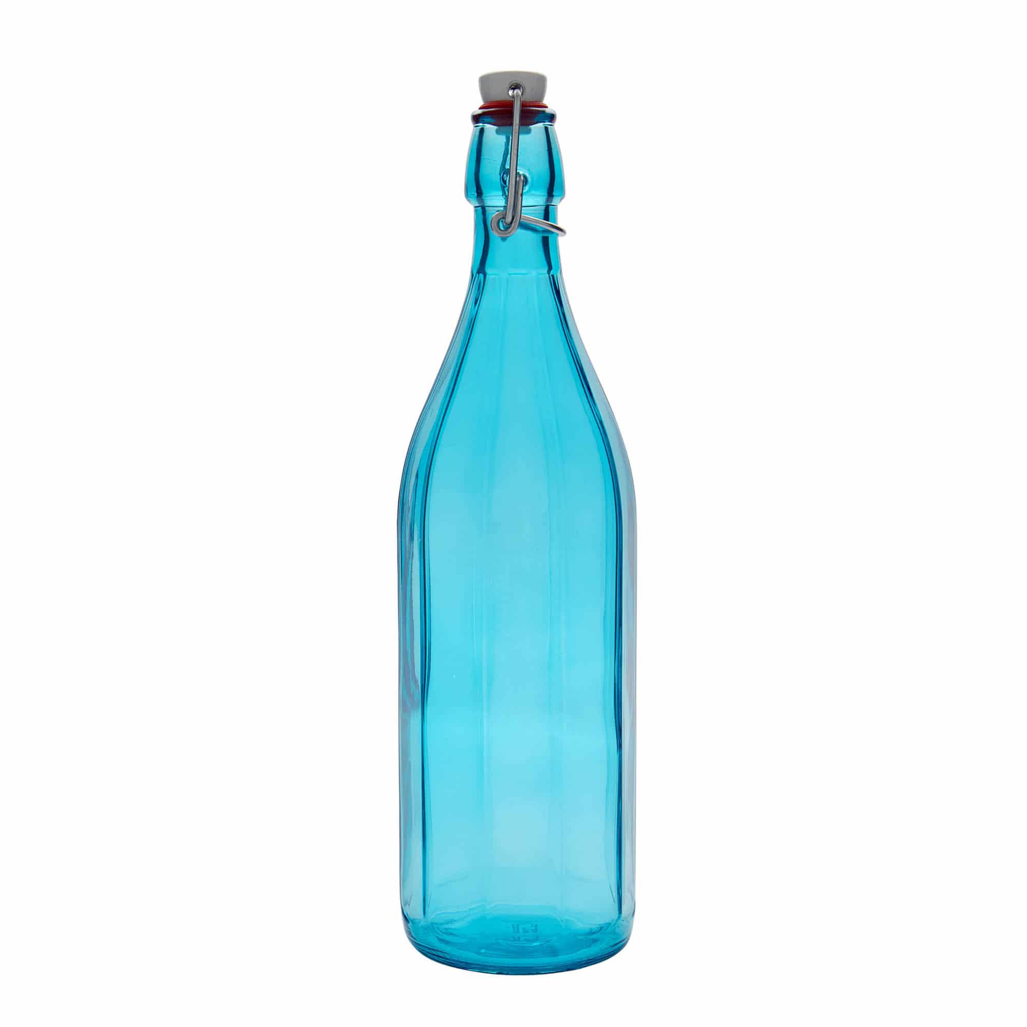 1000 ml steklena steklenica »Oxford«, desetkotna, azurno modra, ustje: zamašek s tesnilom 1000 ml steklena steklenica »Oxford«, desetkotna, azurno modra, ustje: zamašek s tesnilom