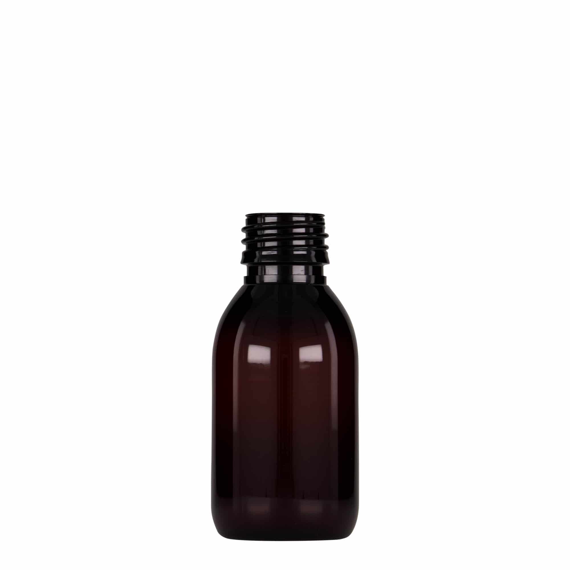100 ml PET-medicinska steklenička, rjava, plastika, odprtina: PP 28