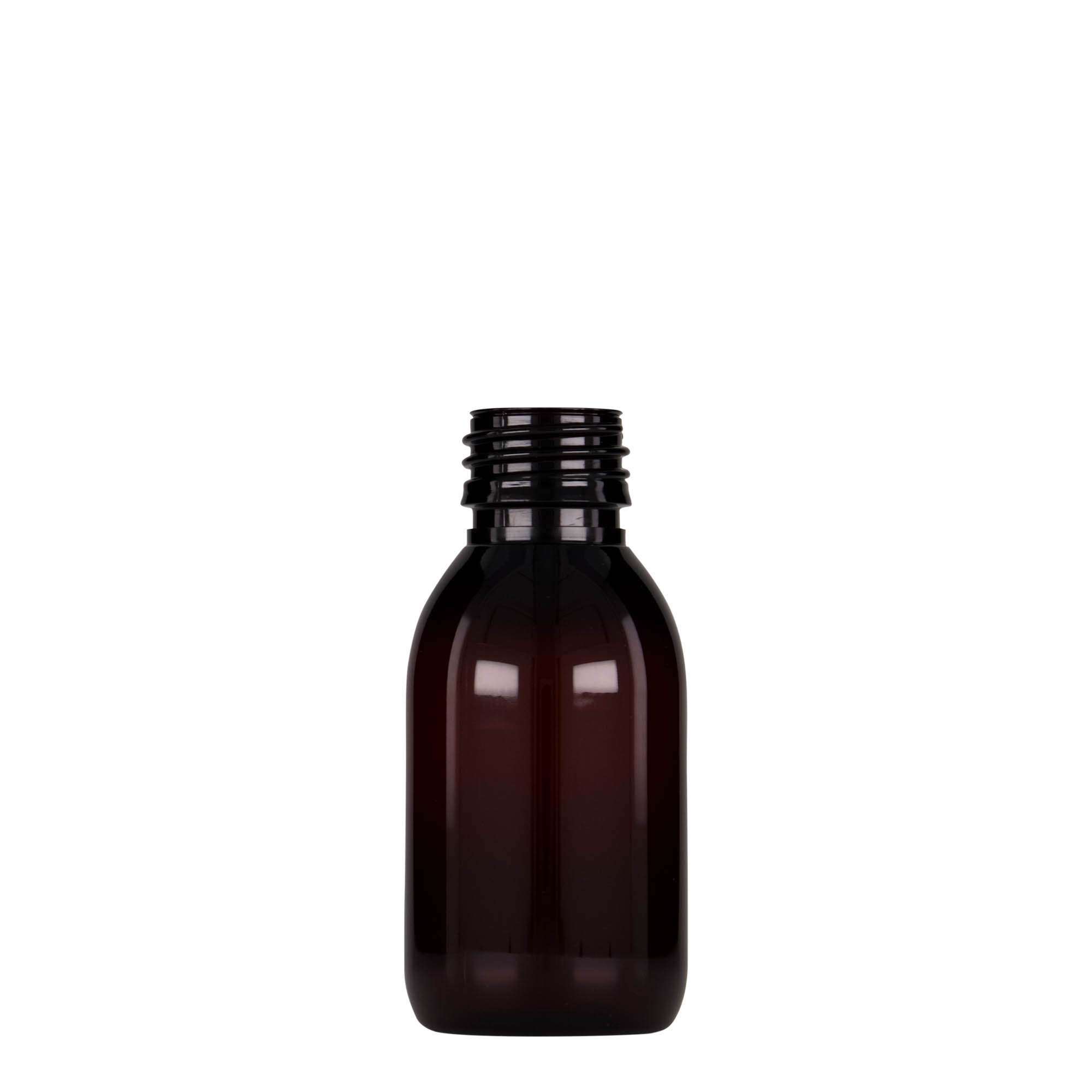 100 ml PET-medicinska steklenička, rjava, plastika, odprtina: PP 28