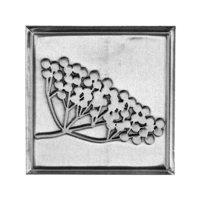 Kositrna etiketa 'Bezgovec', kvadratna, kovinska, srebrna Kositrna etiketa 'Bezgovec', kvadratna, kovinska, srebrna