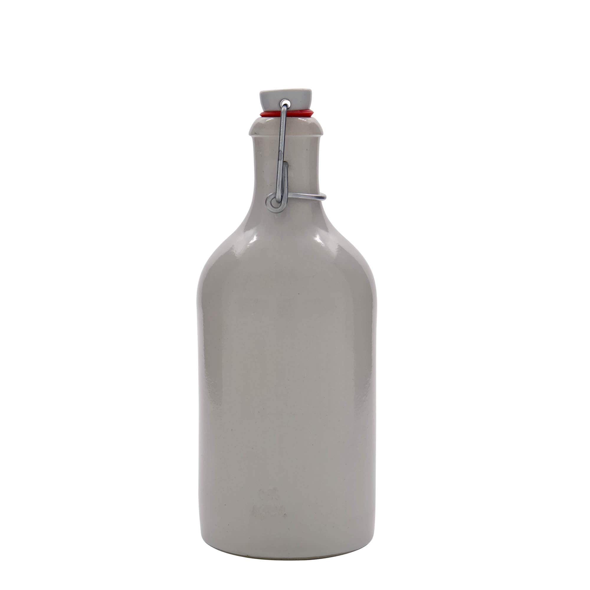 500 ml vrč iz glinene posode, kamnita glina, bela, odprtina: zapirala s sponko