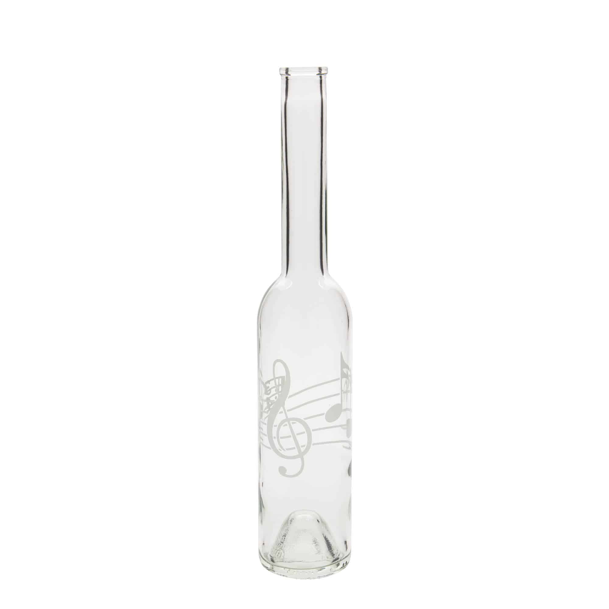 350 ml steklena steklenica »Opera«, motiv: glasbena nota, ustje: pluta 350 ml steklena steklenica »Opera«, motiv: glasbena nota, ustje: pluta
