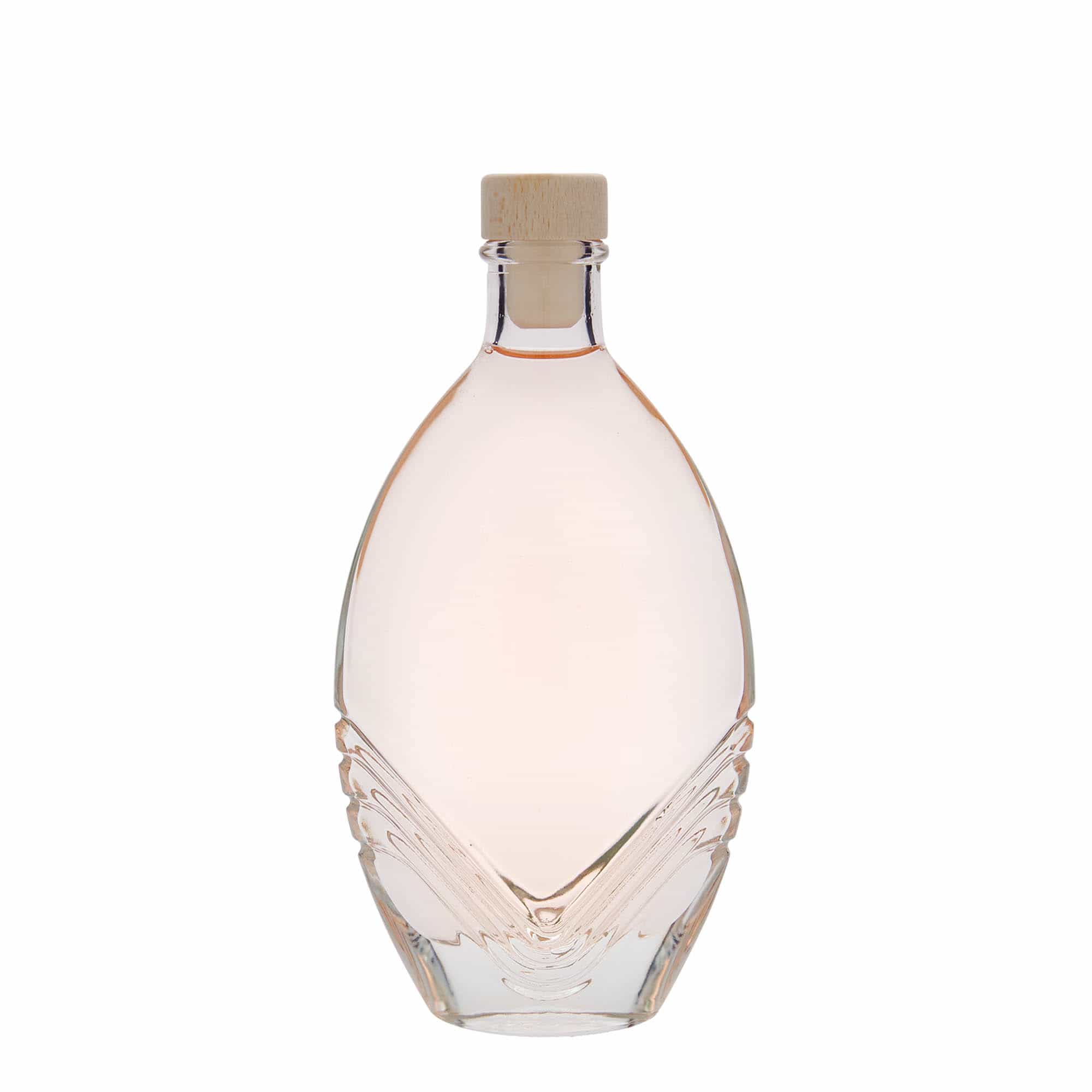200 ml steklena steklenica »Florence«, ovalna, ustje: pluta