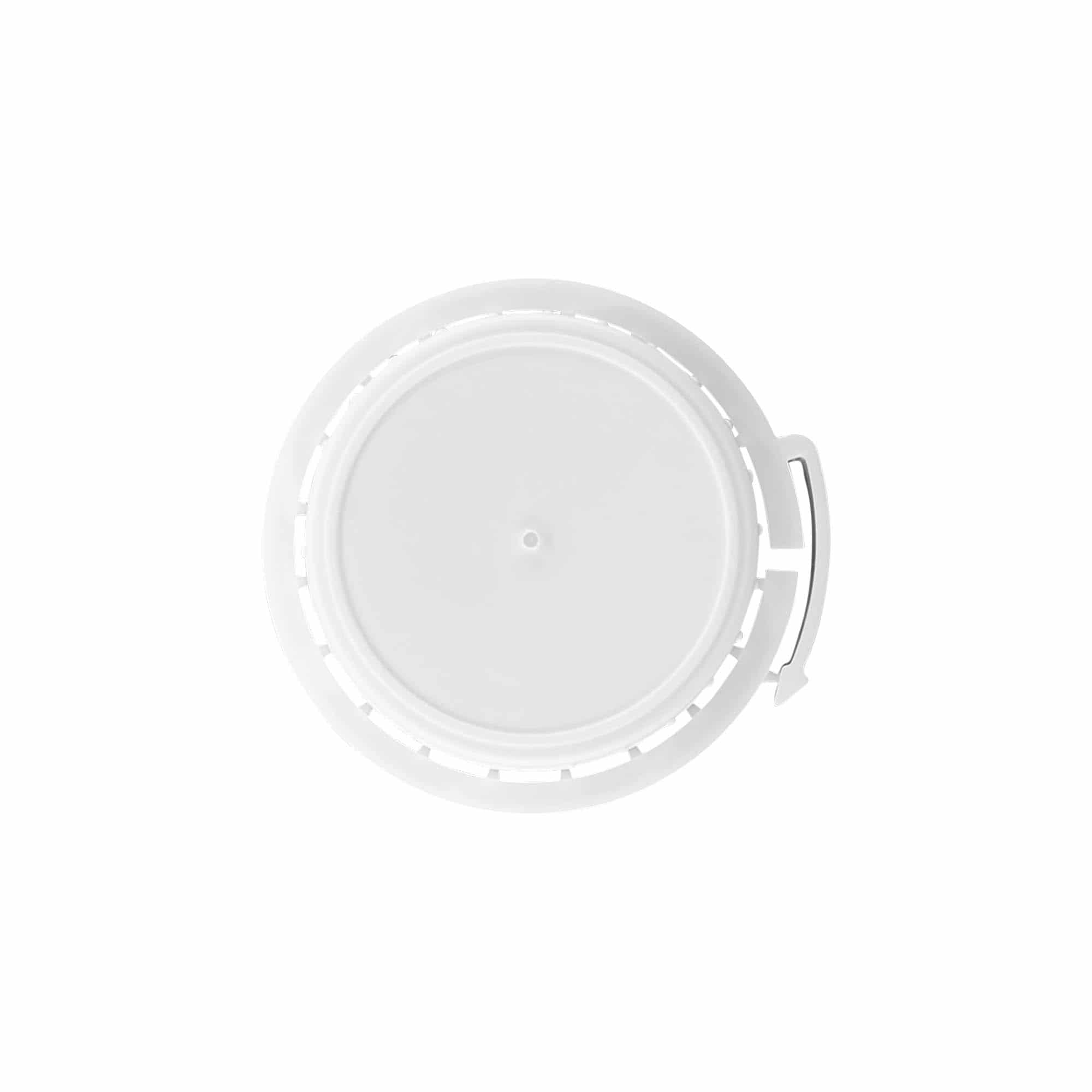 Aluminijasta steklenica z navojnim zamaškom, plastika PP, bela, za ustje: DIN 32