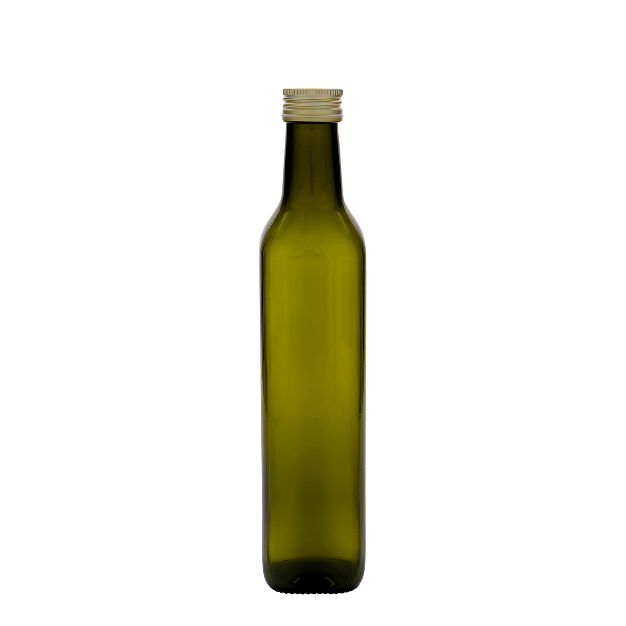 500 ml steklenica iz stekla 'Marasca', kvadratna, starozelena, odprtina: PP 31,5