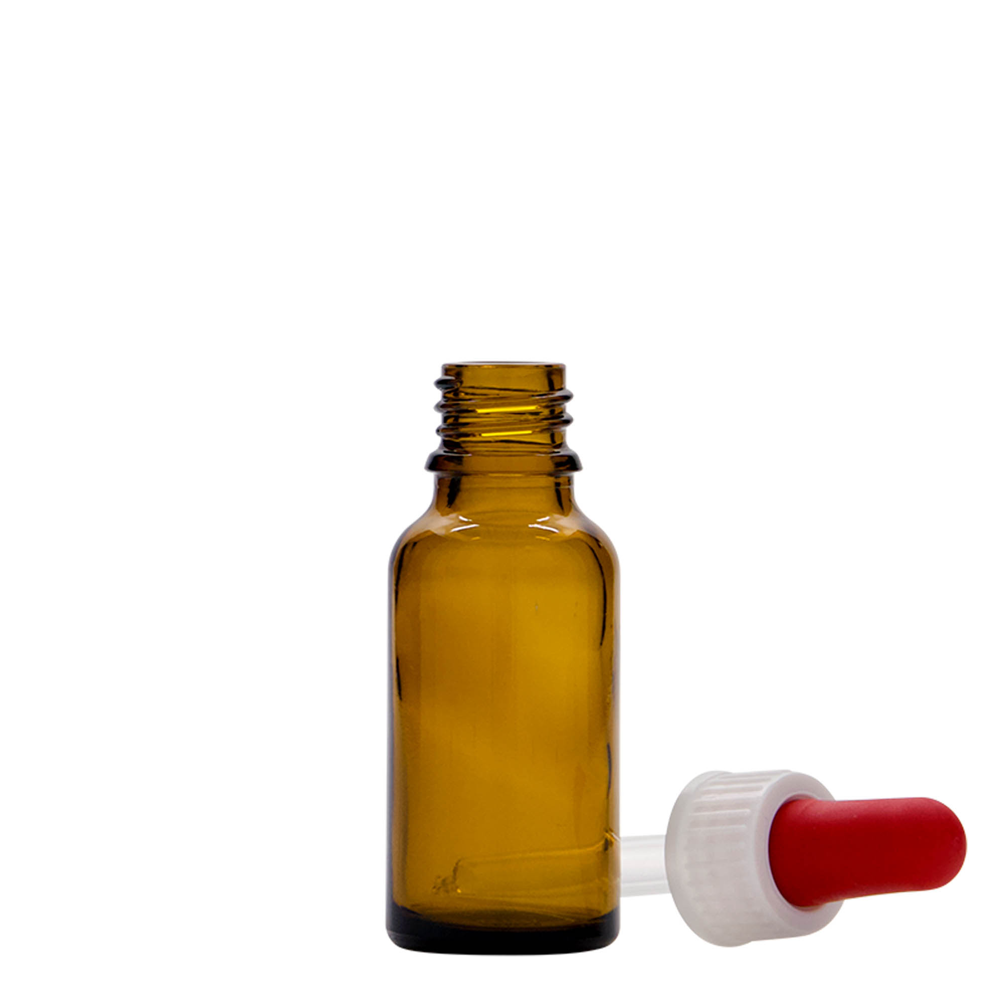 20 ml steklenička z pipeto, medicinska, steklo, rjava, odprtina: DIN 18