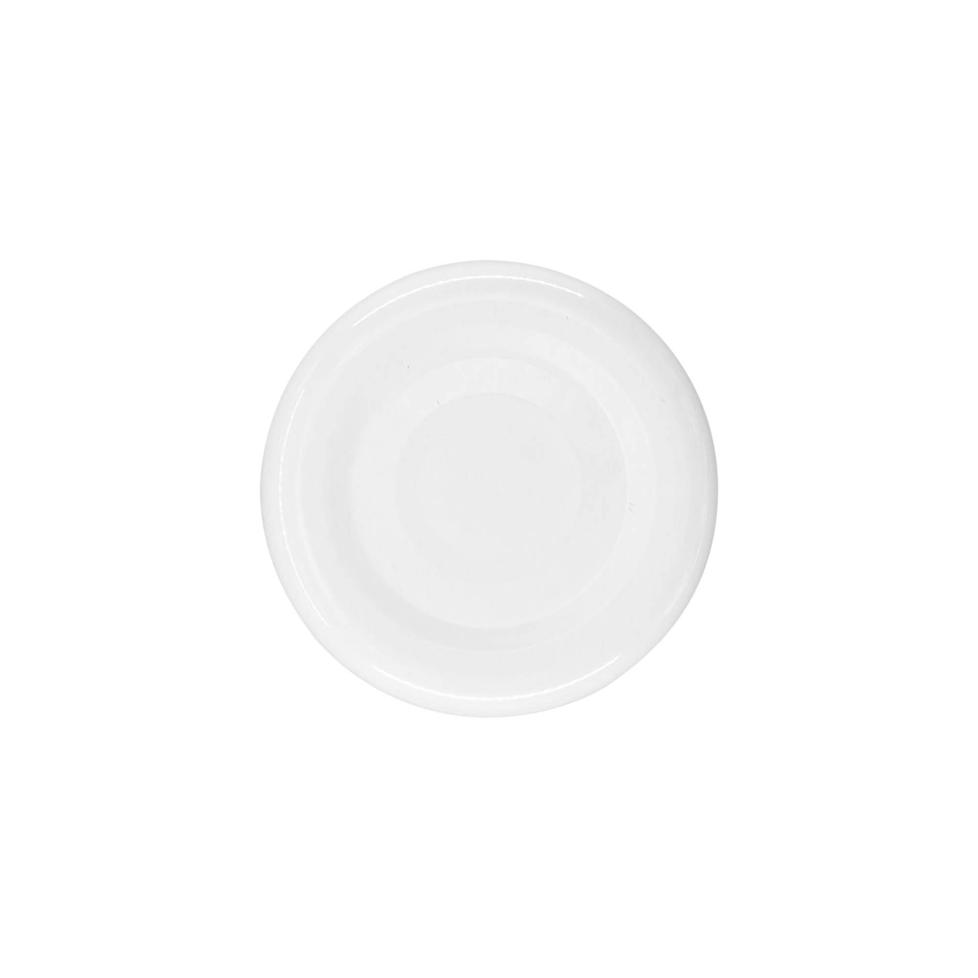 Twist-Off pokrovček, bel pločevina, bel, za odprtino: TO 38