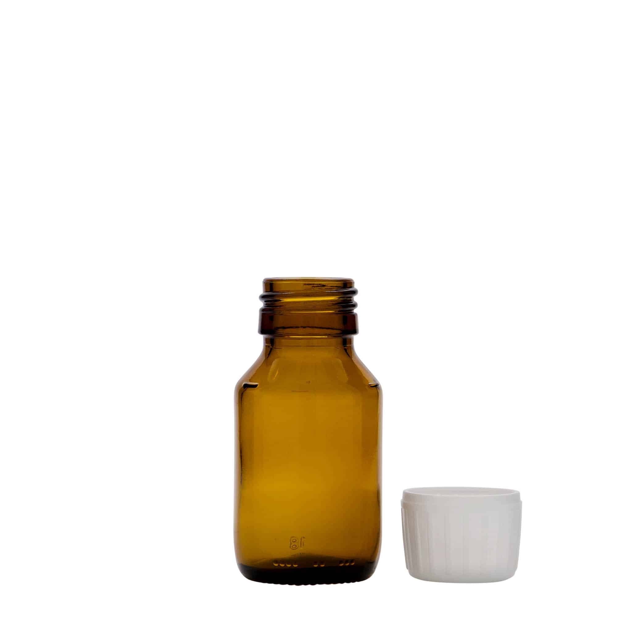 50 ml medicinska steklenička, rjava, steklo, odprtina: PP 28