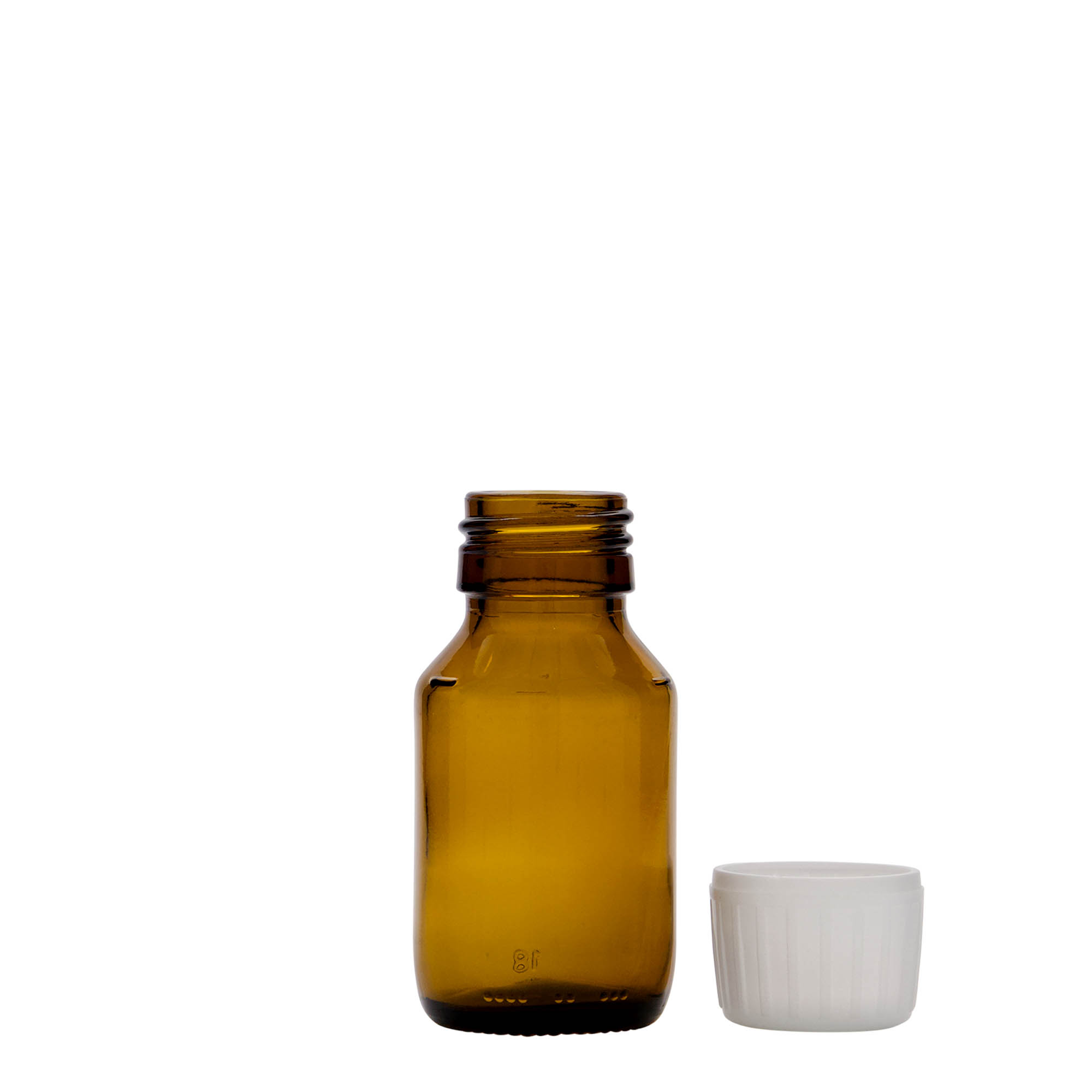 50 ml medicinska steklenička, rjava, steklo, odprtina: PP 28