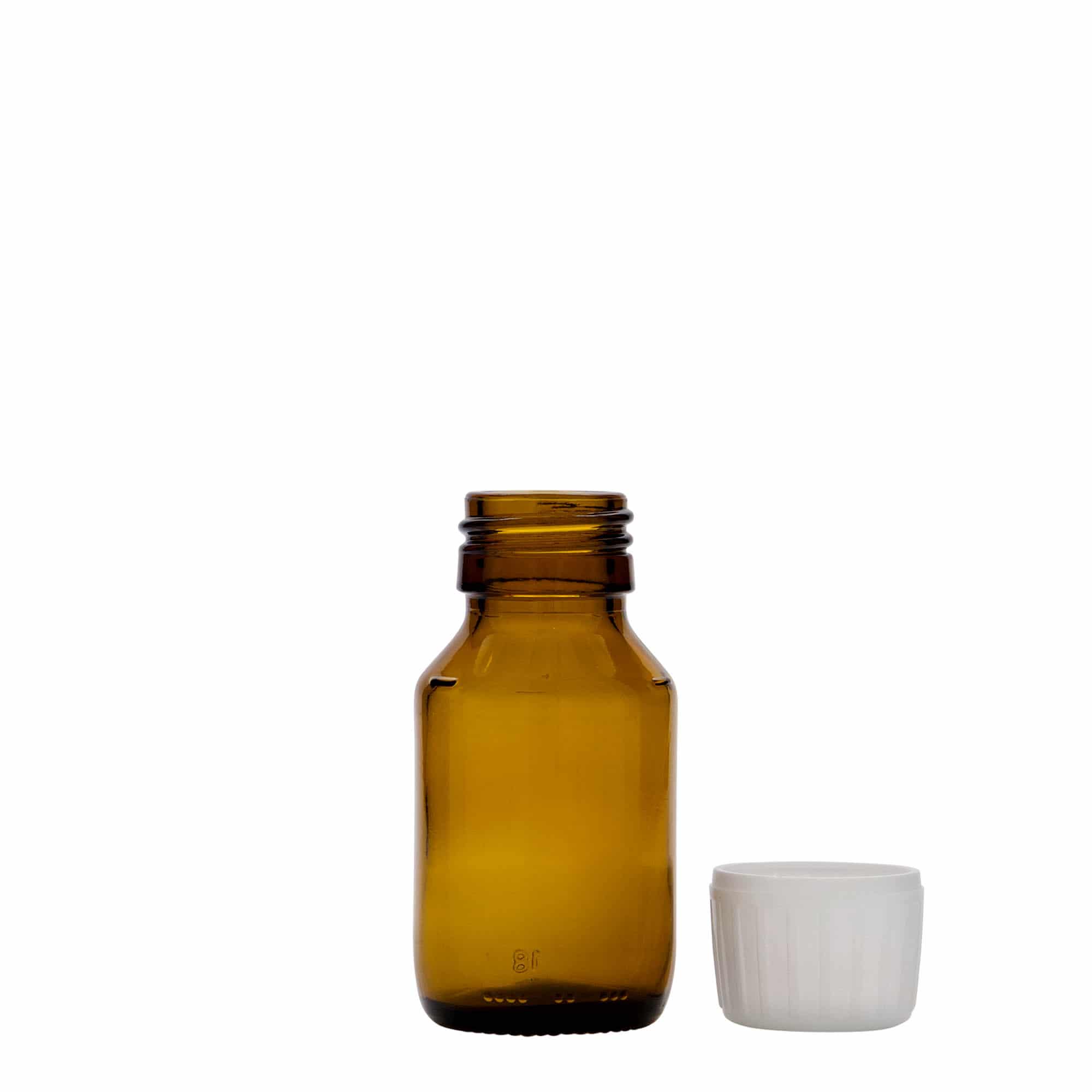 50 ml medicinska steklenička, rjava, steklo, odprtina: PP 28