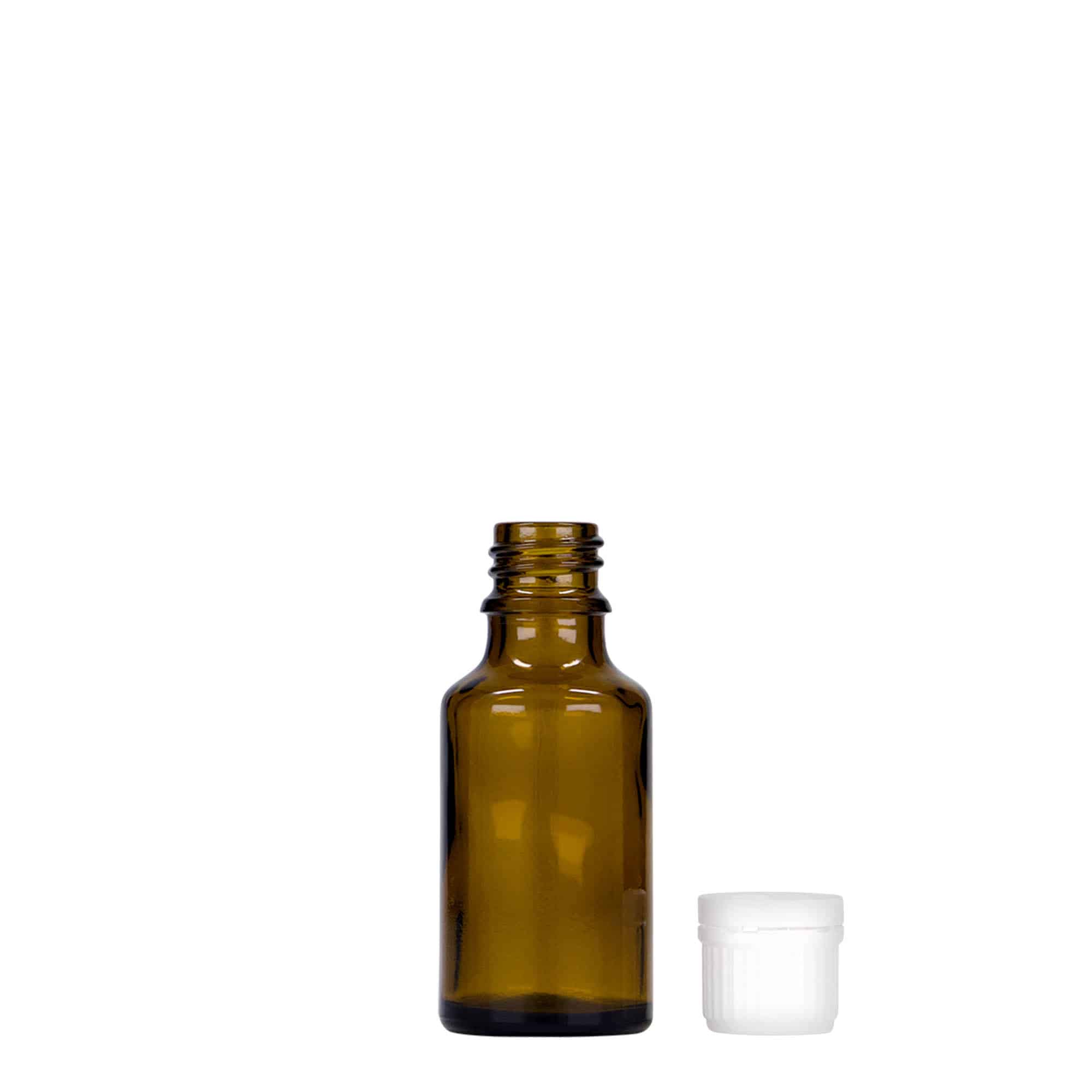25 ml steklenica za zdravila, steklo, rjava, ustje: DIN 18