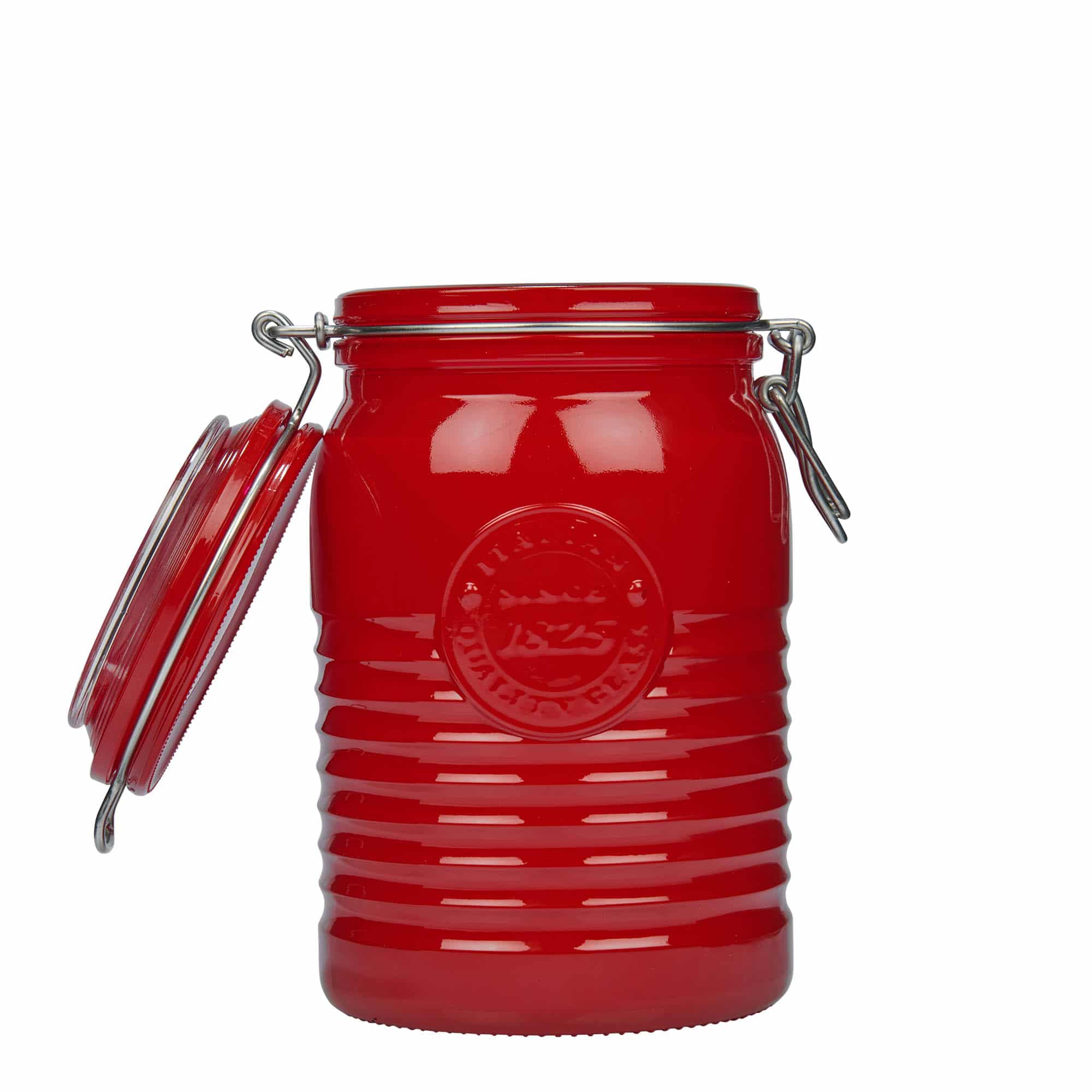 1000 ml kozarec s patentom »Officina 1825«, rdeča, ustje: zamašek s tesnilom s patentom