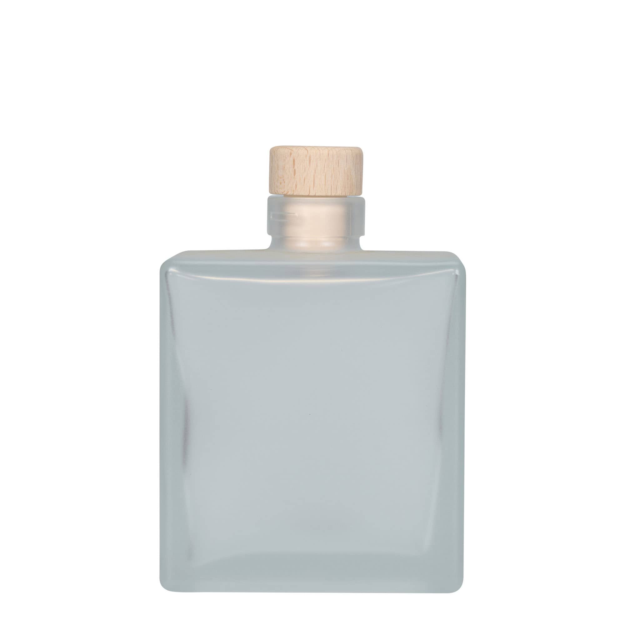 500 ml steklena steklenica »Cube«, kvadratna, motna, ustje: pluta