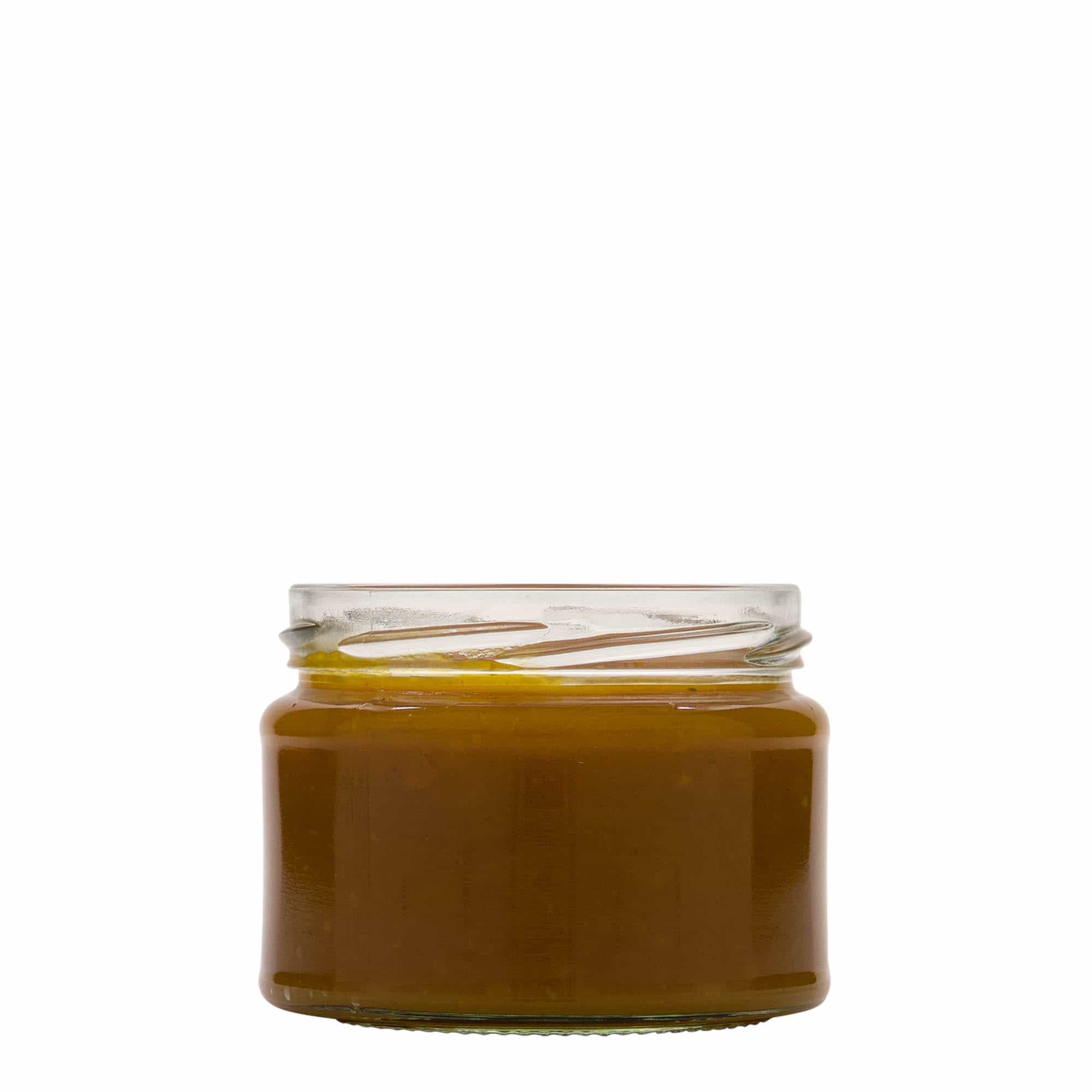280 ml ploščati okrogli kozarec, ustje: Twist-Off (TO 82)