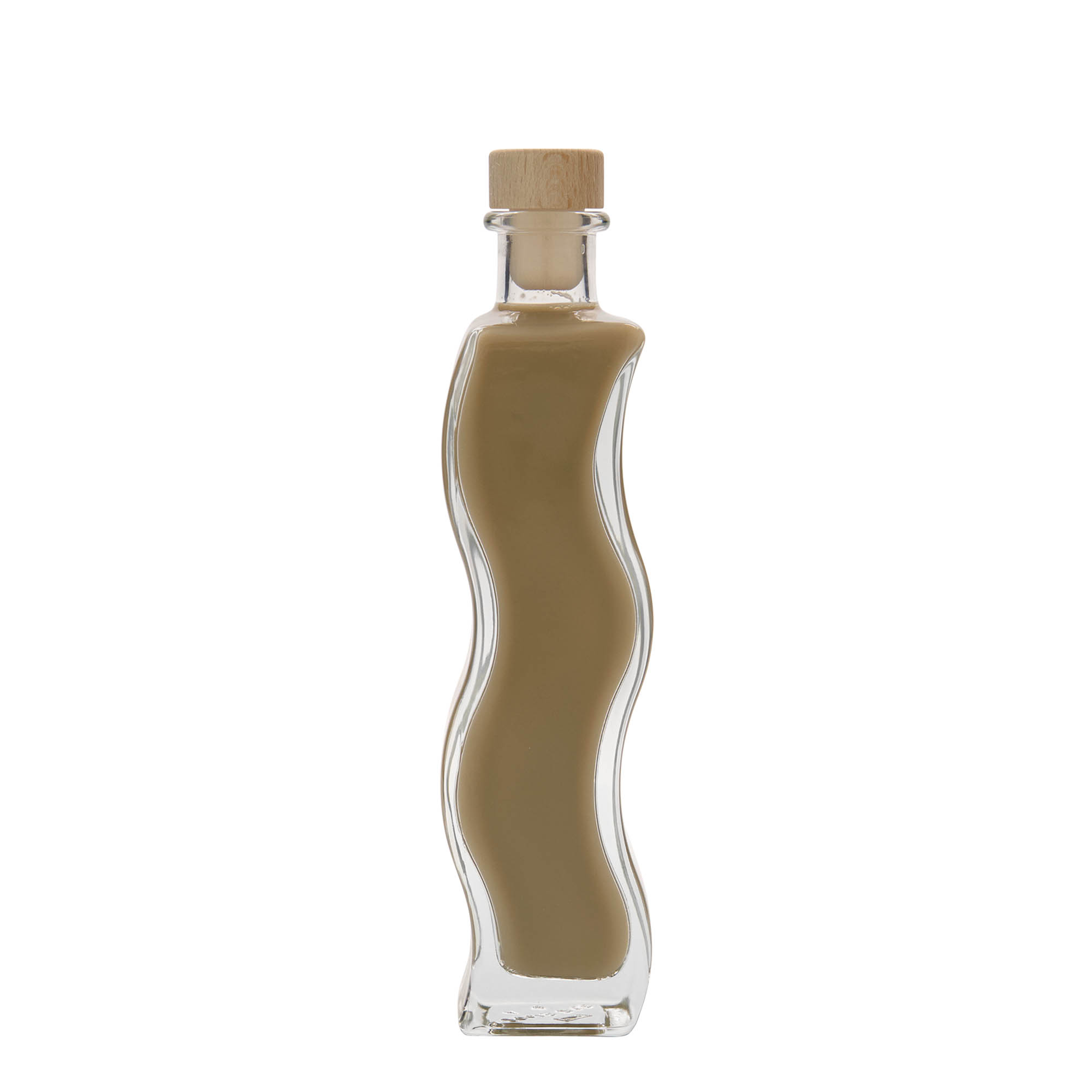200 ml steklenička 'Val', kvadratna, odprtina: zamašek 200 ml steklenička 'Val', kvadratna, odprtina: zamašek