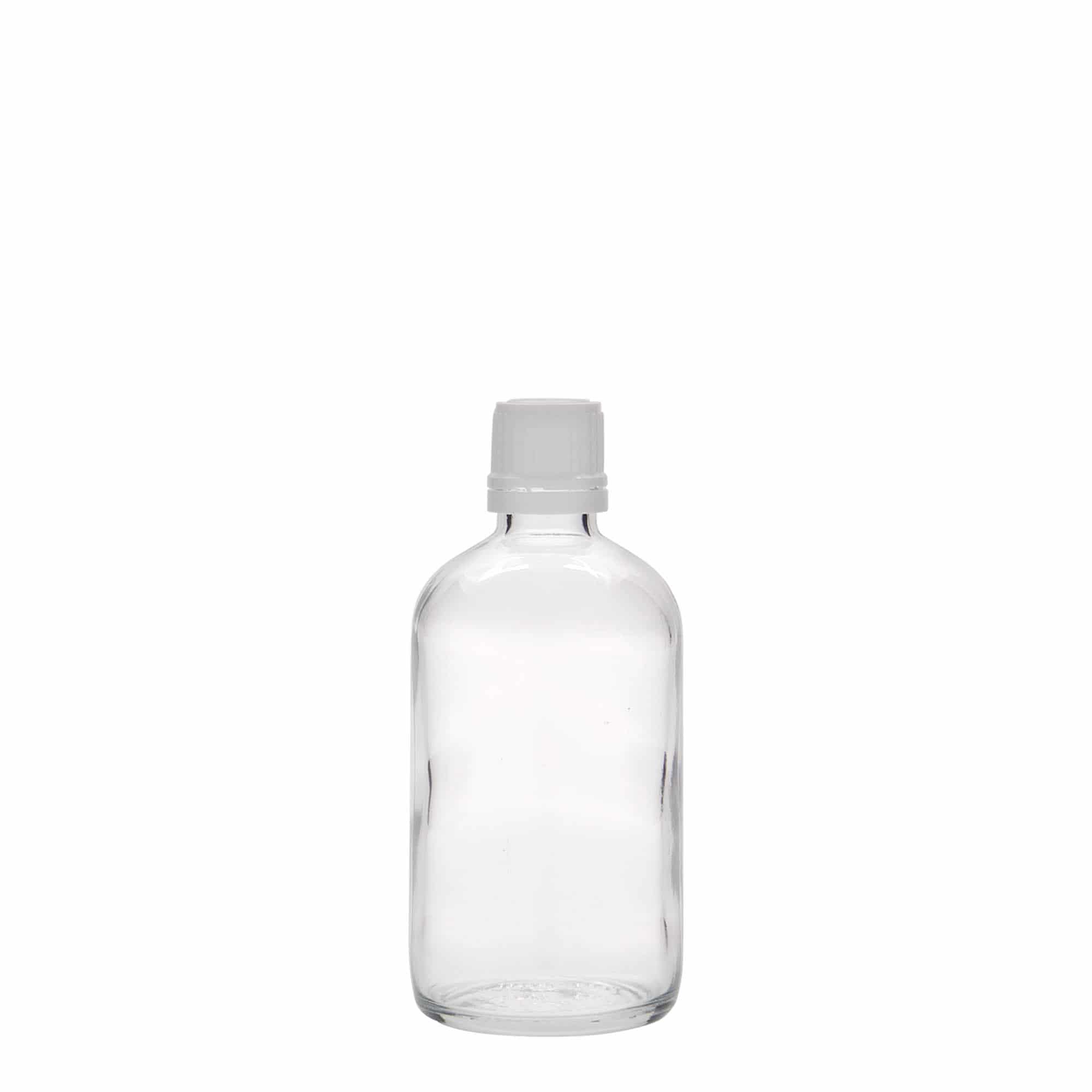 100 ml medicinska steklenička, steklo, odprtina: DIN 18