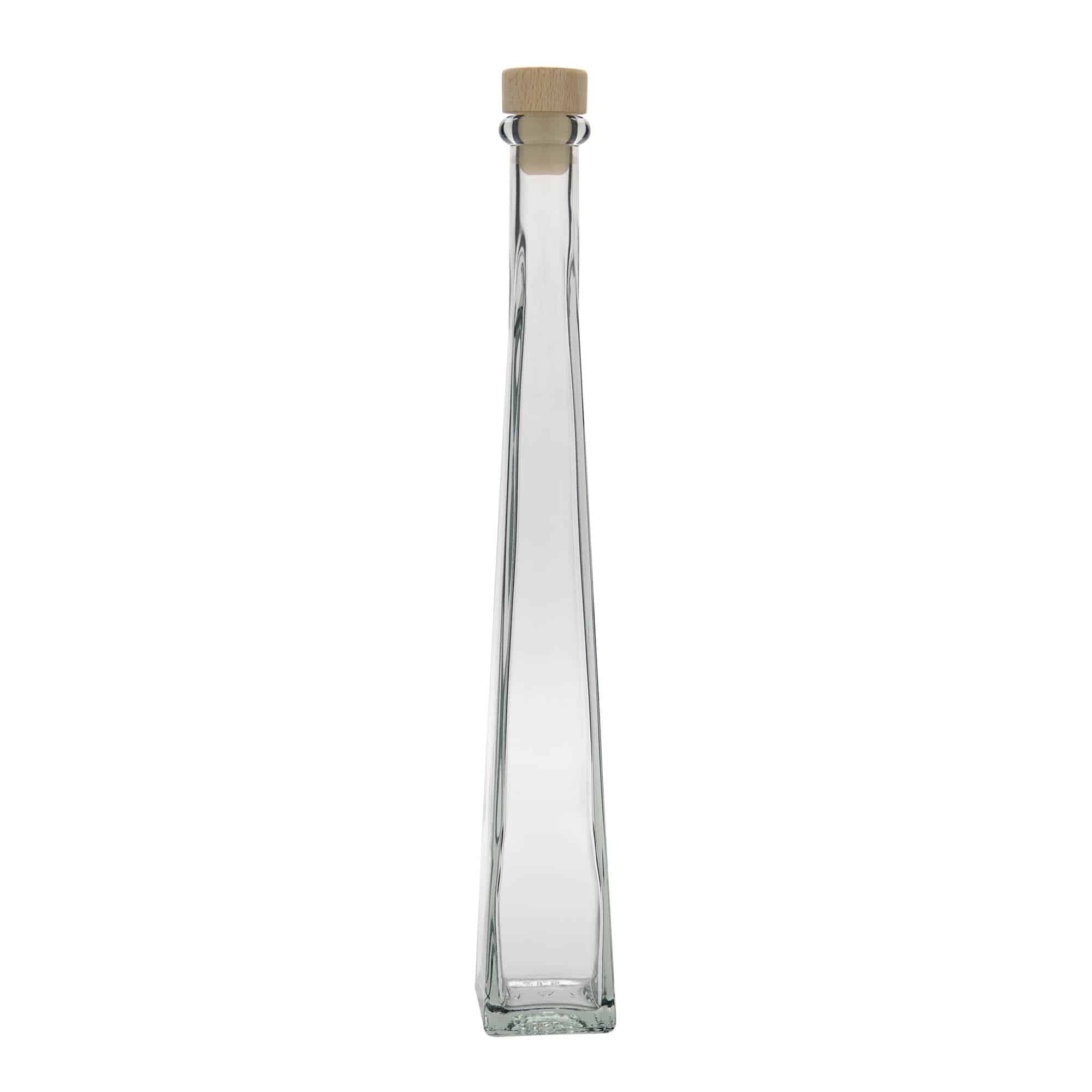 200 ml steklena steklenica »Dama Quadrato«, kvadratna, ustje: pluta