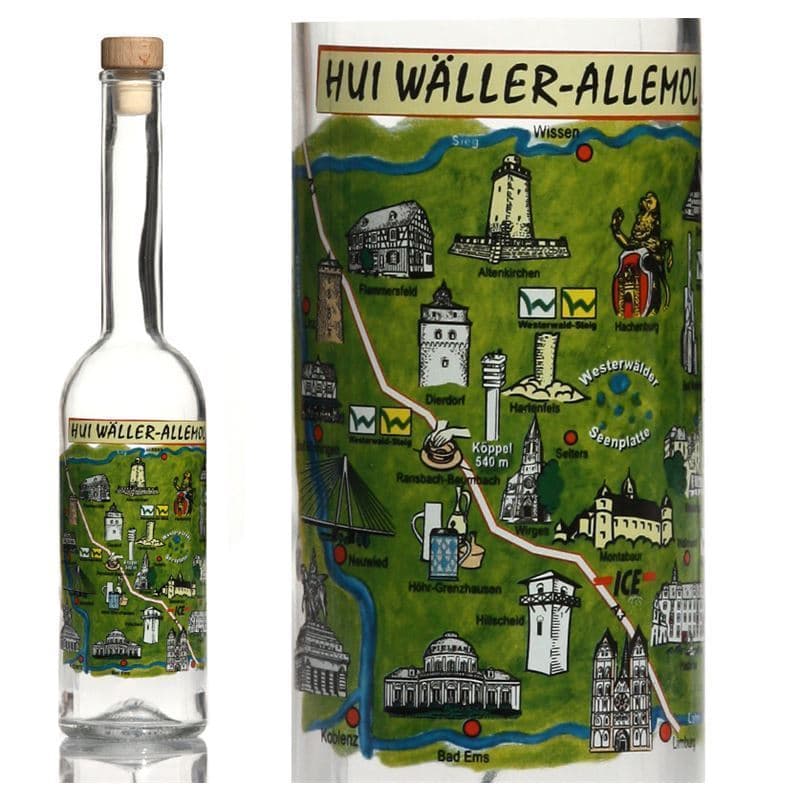 500 ml steklena steklenica »Opera«, motiv: Westerwald, ustje: pluta 500 ml steklena steklenica »Opera«, motiv: Westerwald, ustje: pluta