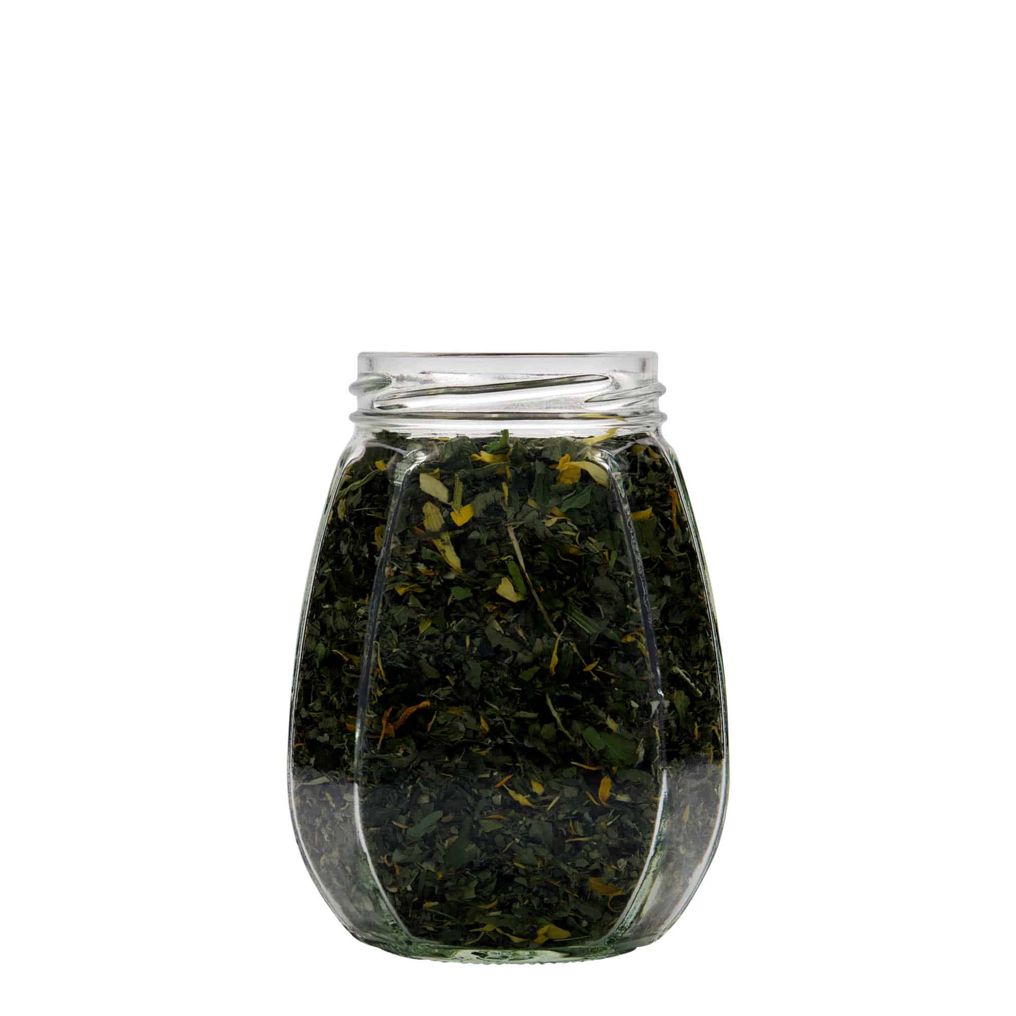 385 ml okrasno steklenica, šestkotna, ustje: Twist-Off (TO 63)