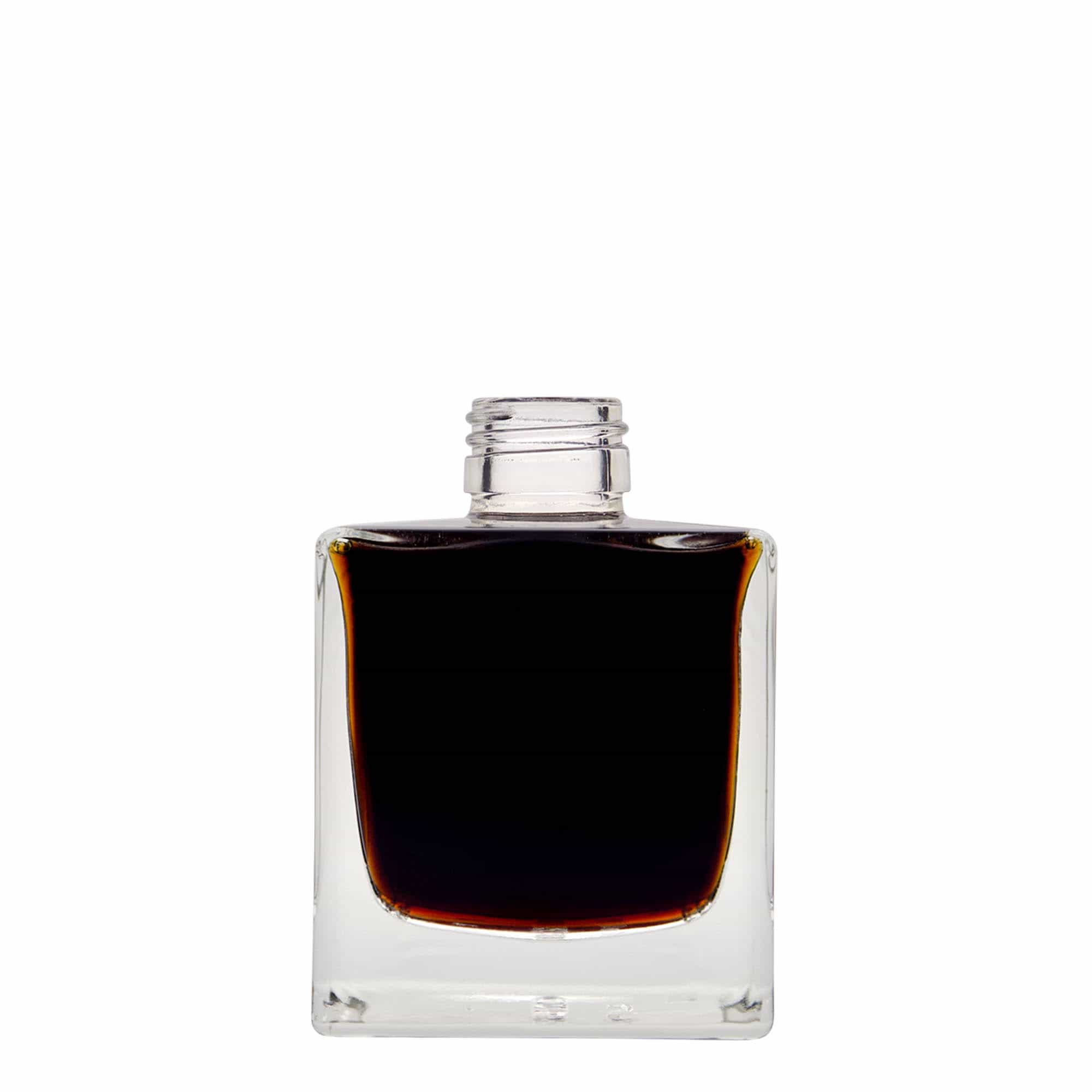 200 ml steklena steklenica »Cube«, kvadratna, ustje: PP 28