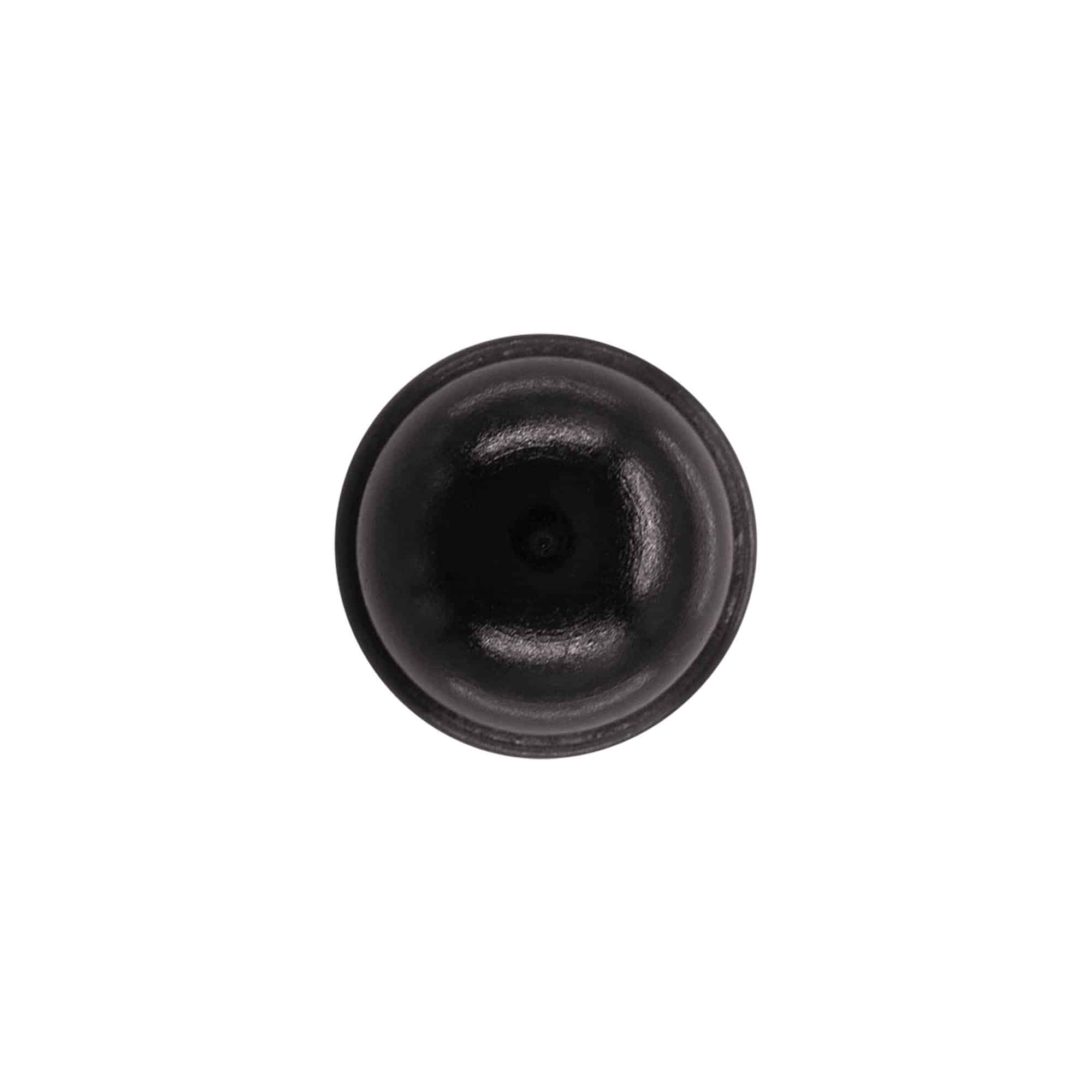 Plutovinasti zamašek z robom 19 mm, les/plastika, črna, za ustje: pluta