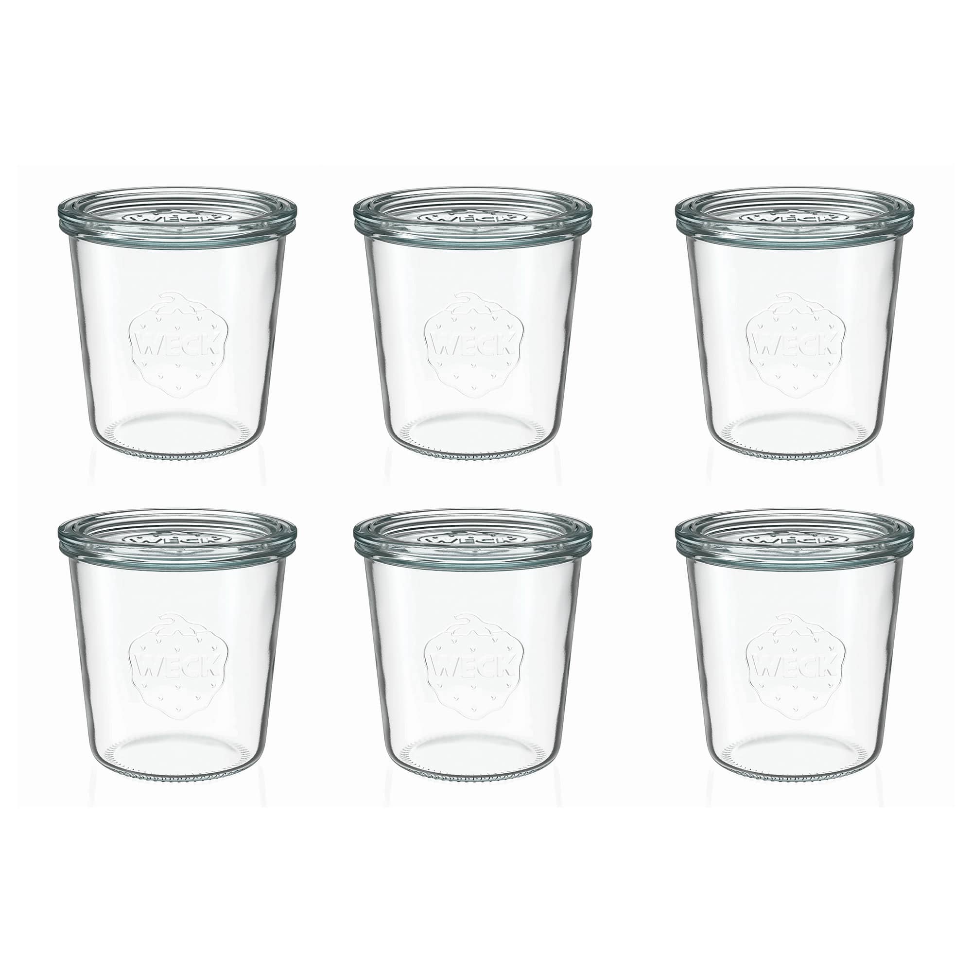 6x 580 ml WECK kozarec za vlaganje s steklenim pokrovom RR 100