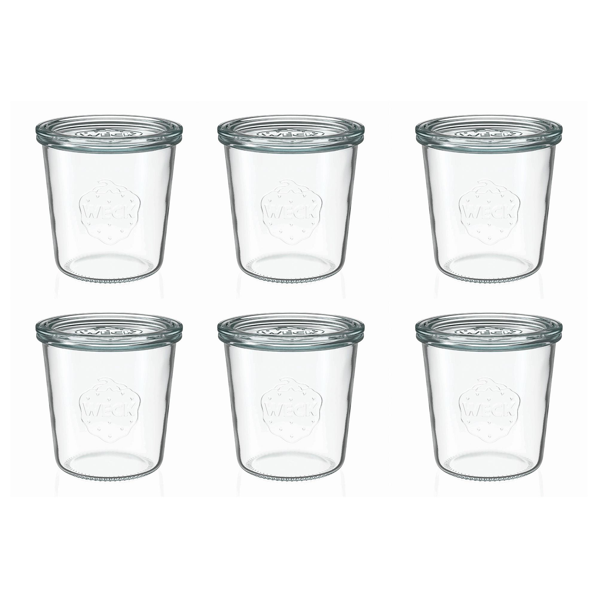 6x 580 ml WECK kozarec za vlaganje s steklenim pokrovom RR 100