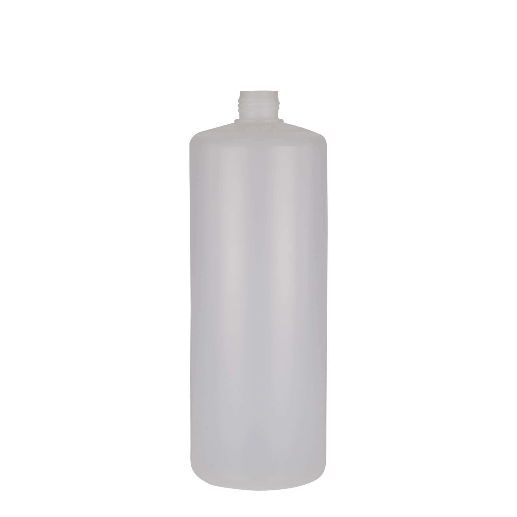 1000 ml okrogla steklenica, plastika PE, naravna, ustje: navojni zamašek 1000 ml okrogla steklenica, plastika PE, naravna, ustje: navojni zamašek
