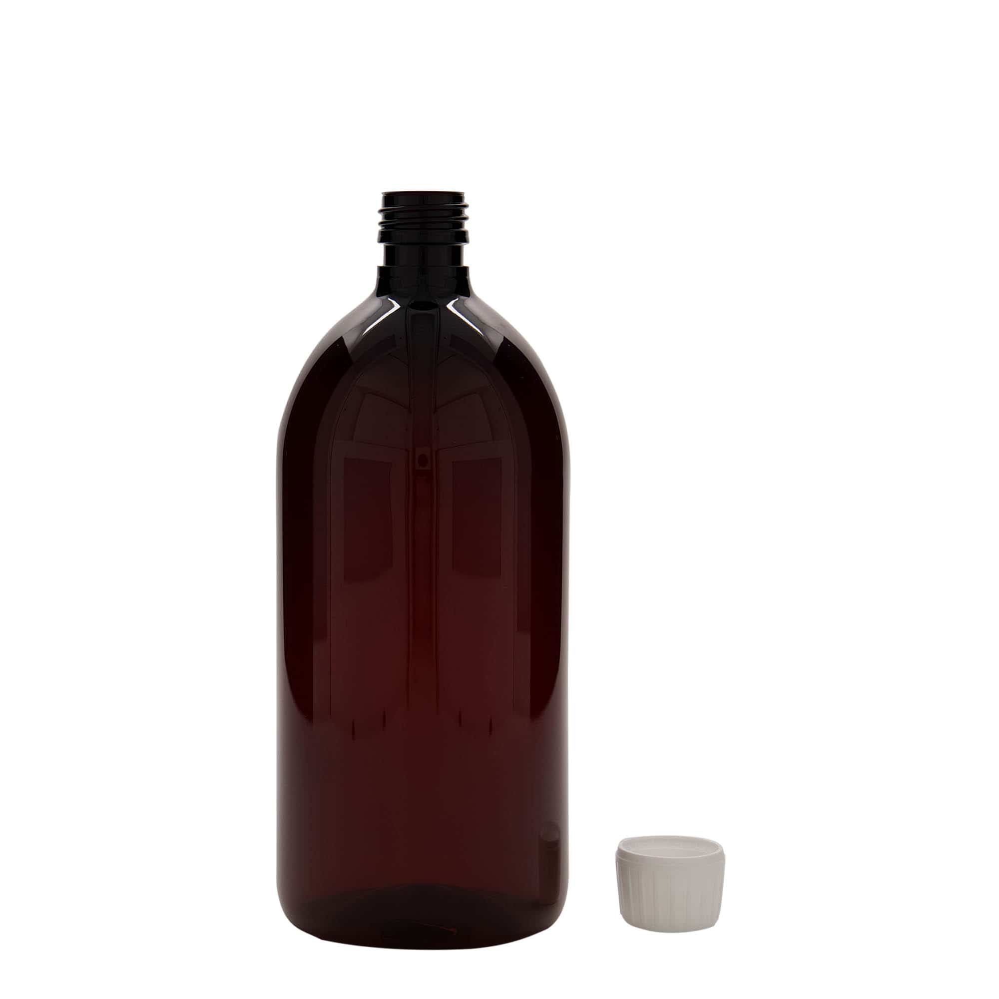 1.000 ml PET-medicinska steklenička, rjava, plastika, odprtina: PP 28