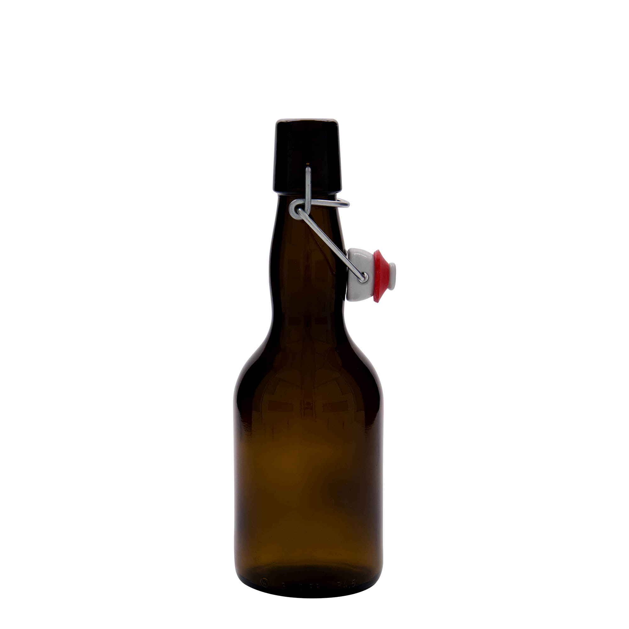 330 ml steklenica piva z ovratnikom, steklo, rjava, odprtina: s sponko