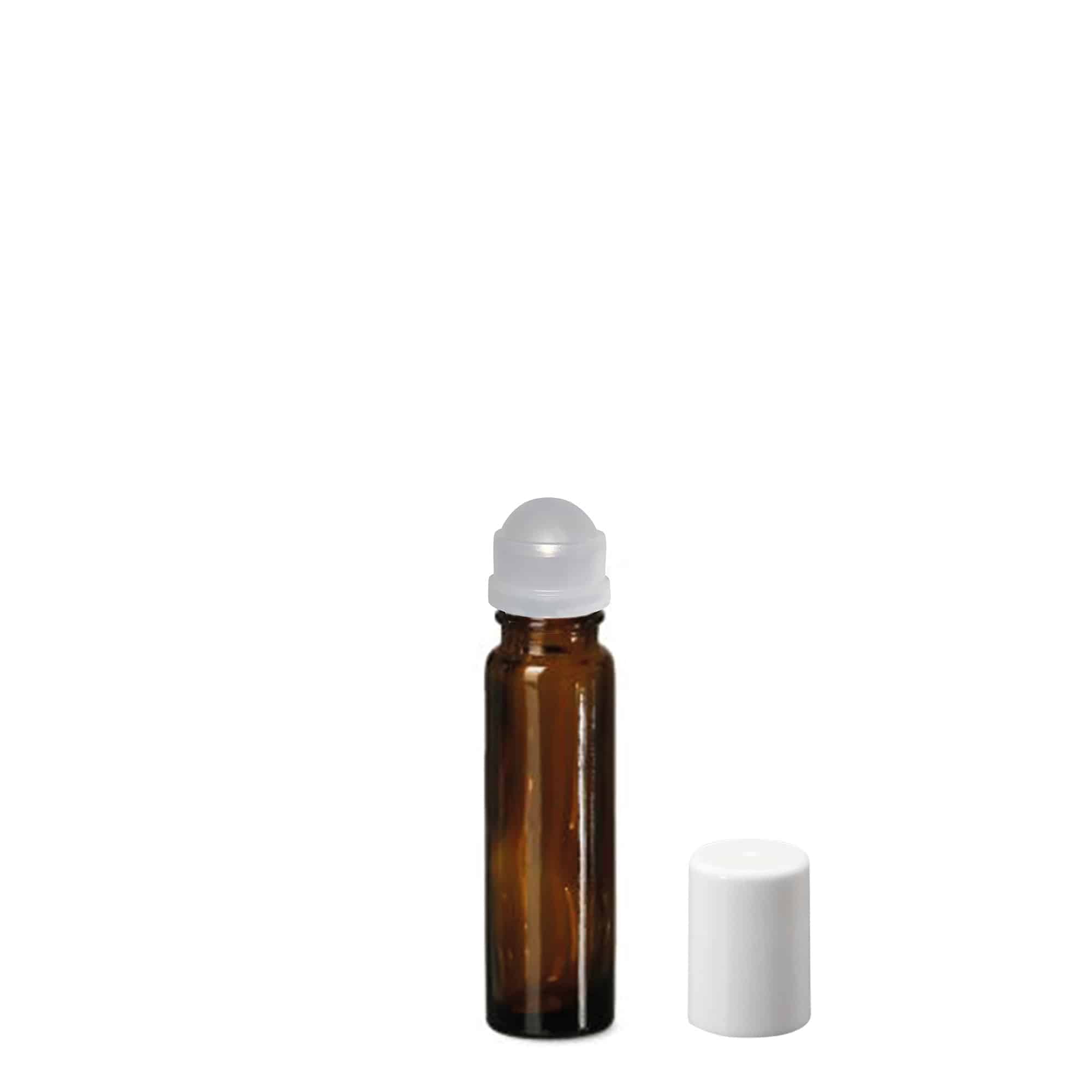 10 ml steklenička z roll-on aplikatorjem, steklo, rjava, odprtina: navojni zamašek