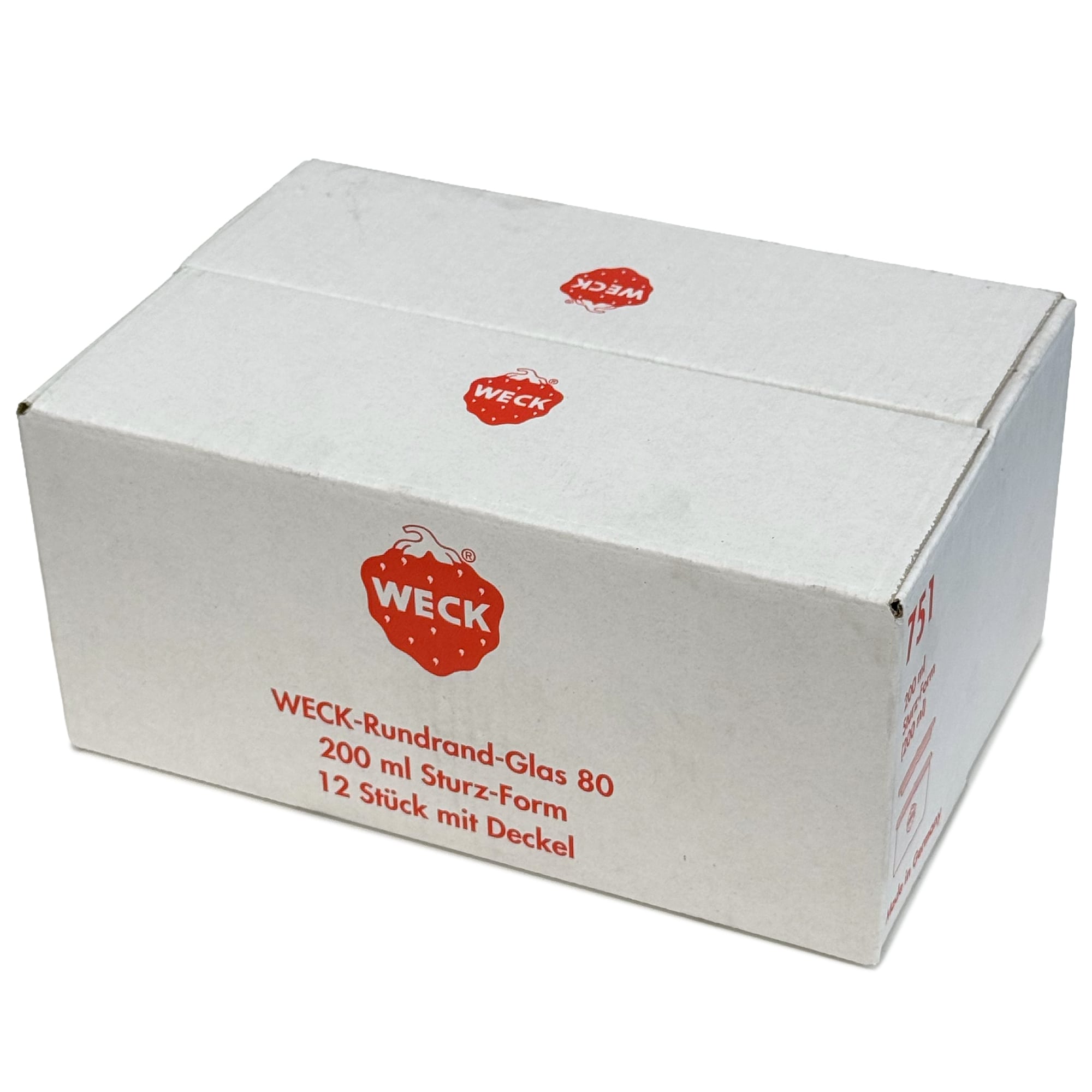 12x 200 ml WECK kozarec za vlaganje s steklenim pokrovom RR 80